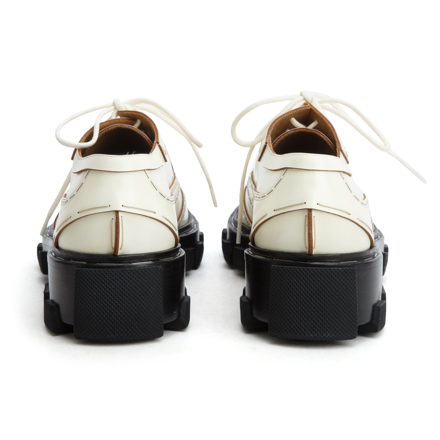 Balenciaga White Leather Lace-Up Staple Accent Derby Shoes, Size 40 w/ Box