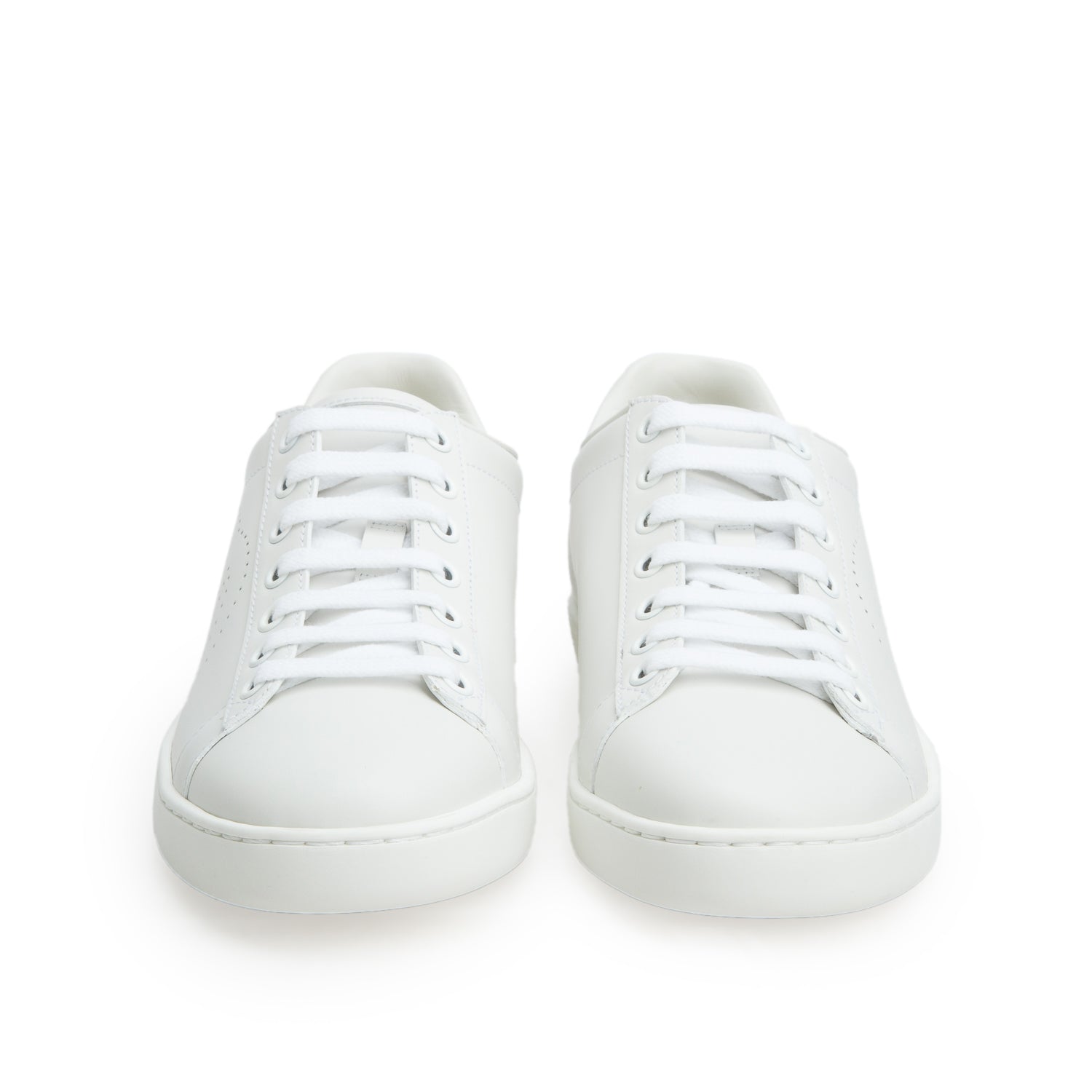 Gucci White Leather Perforated Interlocking G Ace Sneakers, Women's Size 37 w/ Box