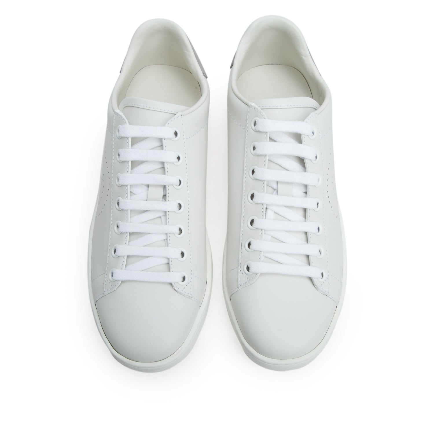 Gucci White Leather Perforated Interlocking G Ace Sneakers, Women's Size 37 w/ Box