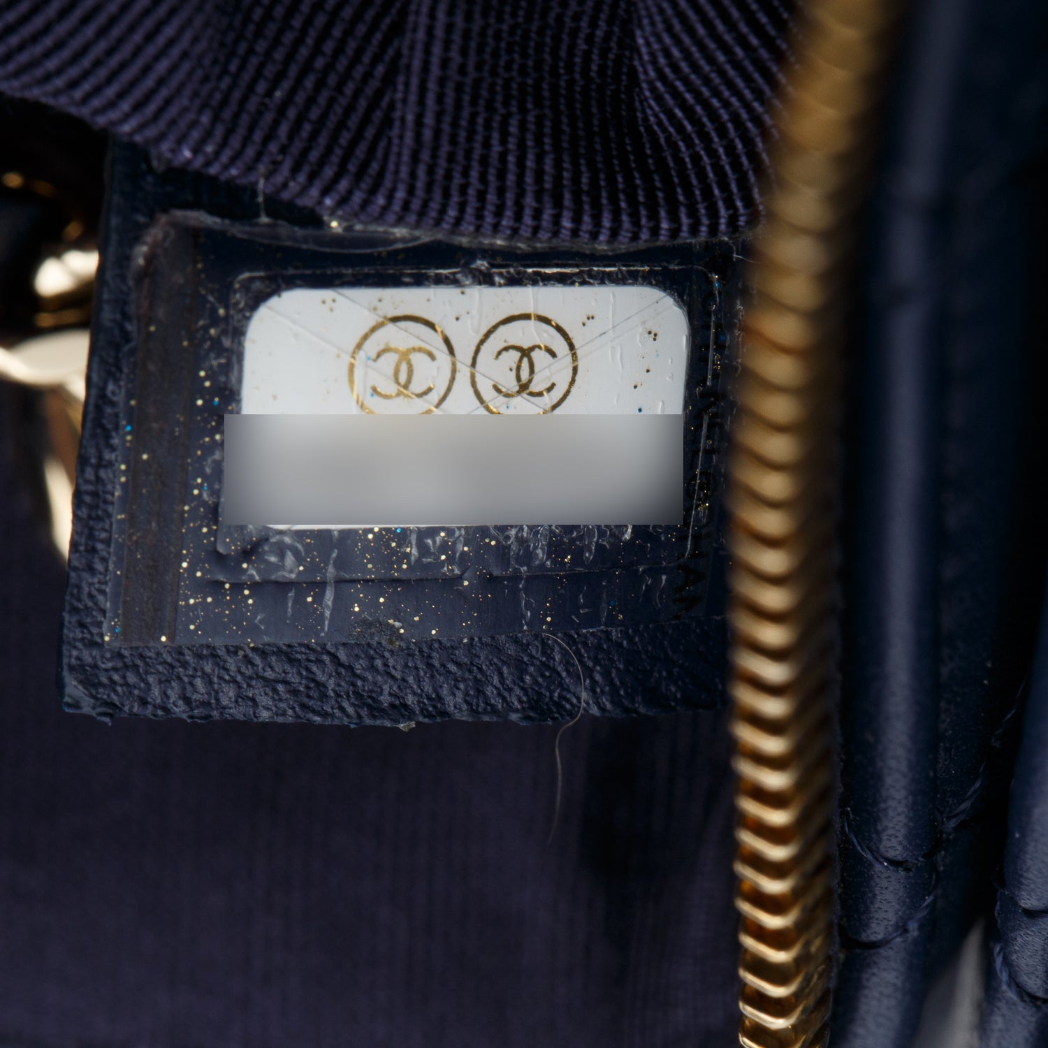 Chanel Navy Quilted Calfskin Leather Drawstring Double Zip Pouch CC Bag
