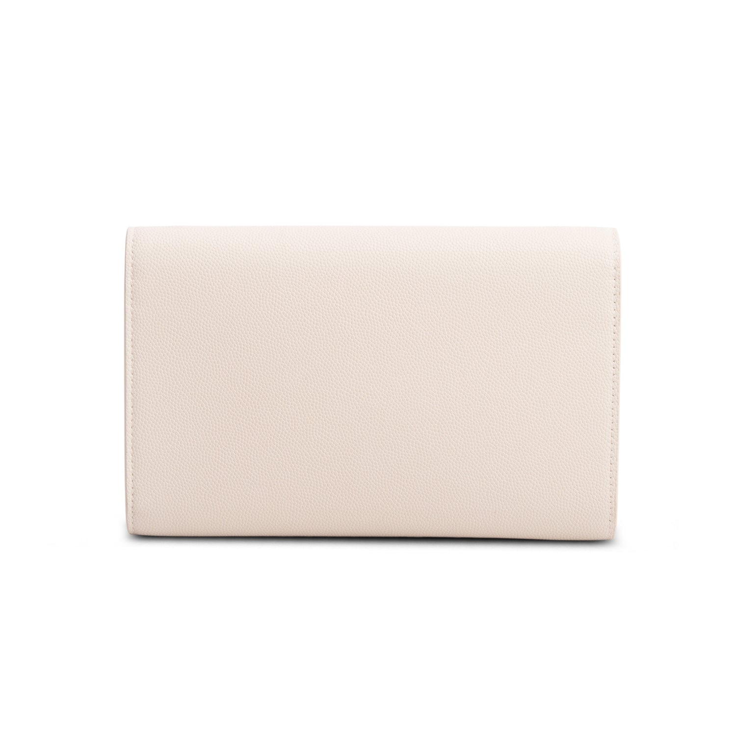 Saint Laurent 2022 White Grain De Poudre Monogram Uptown Chain Wallet