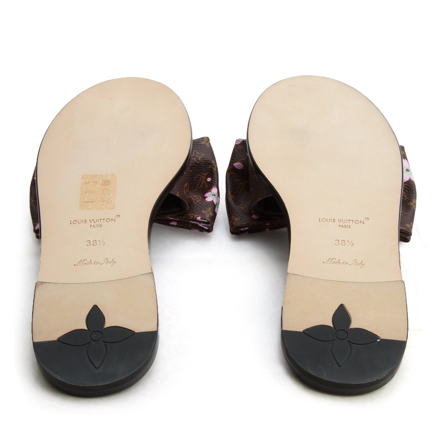 Louis Vuitton x Takashi Murakami Monogram Cherry Blossom Flat Mule, Size 38.5 w/ Box