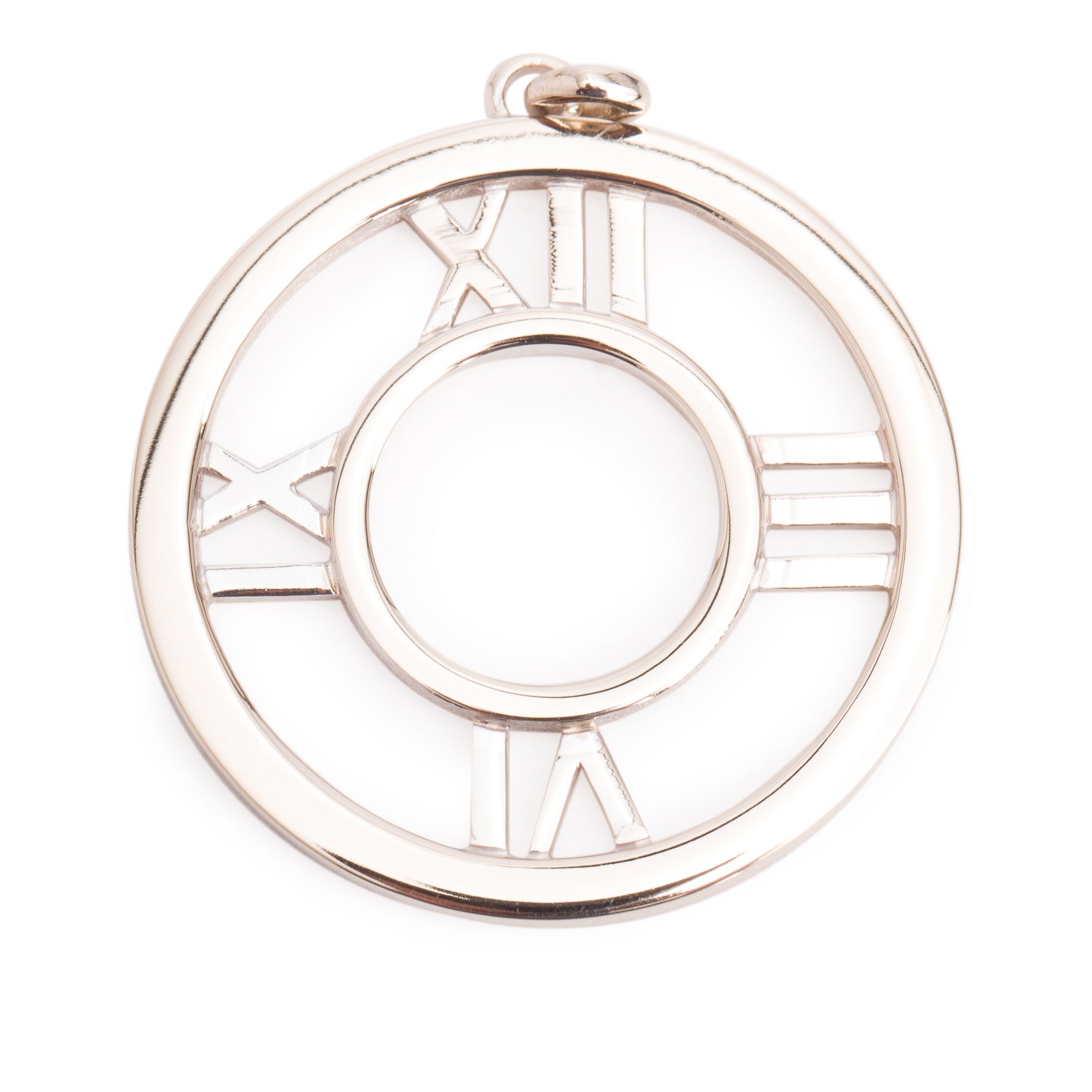 Tiffany & Co. 18k White Gold Large Atlas Open Pendant w/ Box
