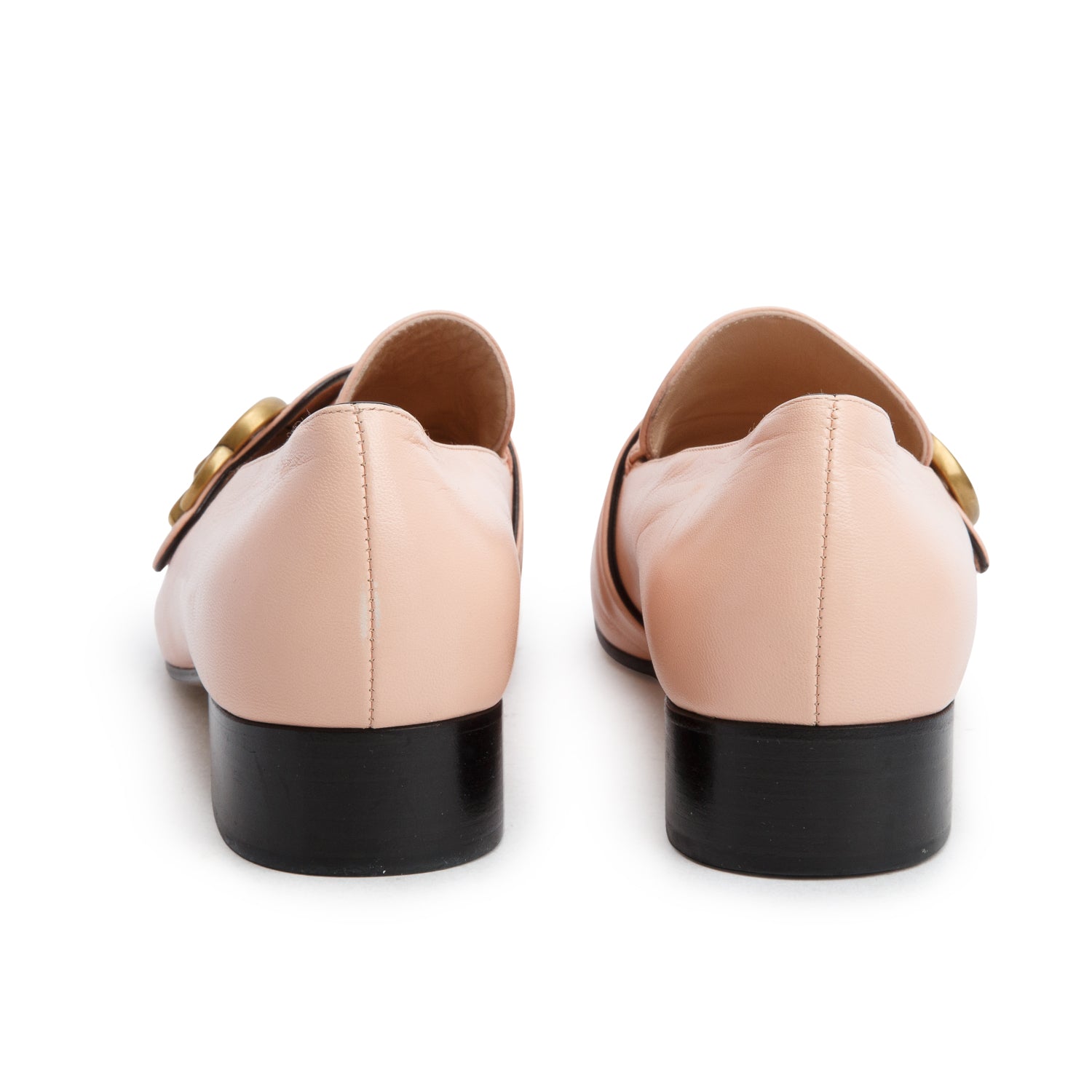 Gucci Pink Calfskin Leather Double G Loafers, Women's Size 40 w/ Box