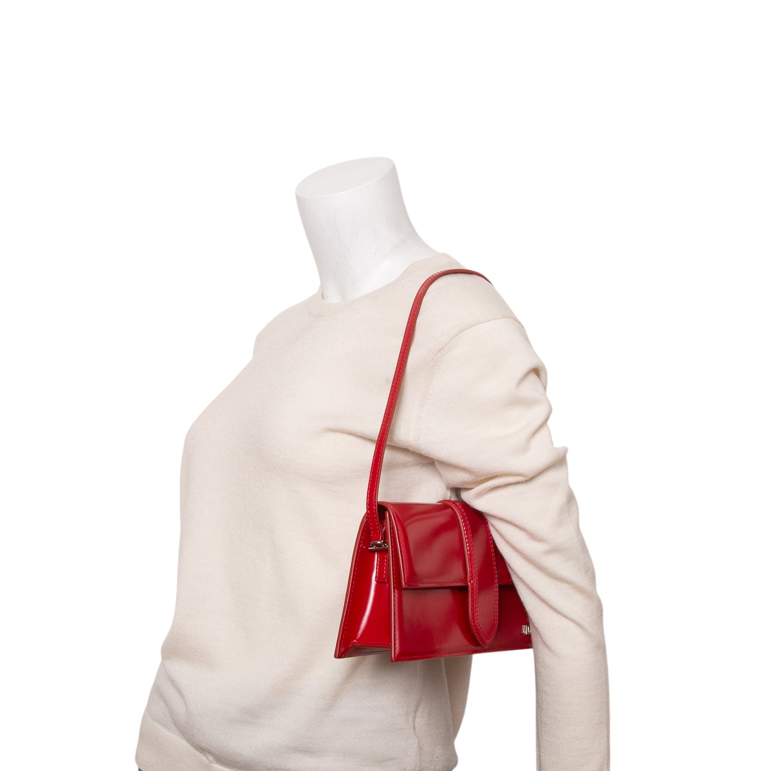 Jacquemus Red Patent Leather Le Bambino Long Bag