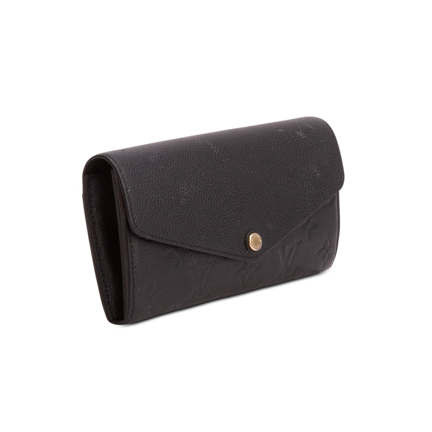 Louis Vuitton Black Monogram Empreinte Leather Sarah Wallet w/ Box