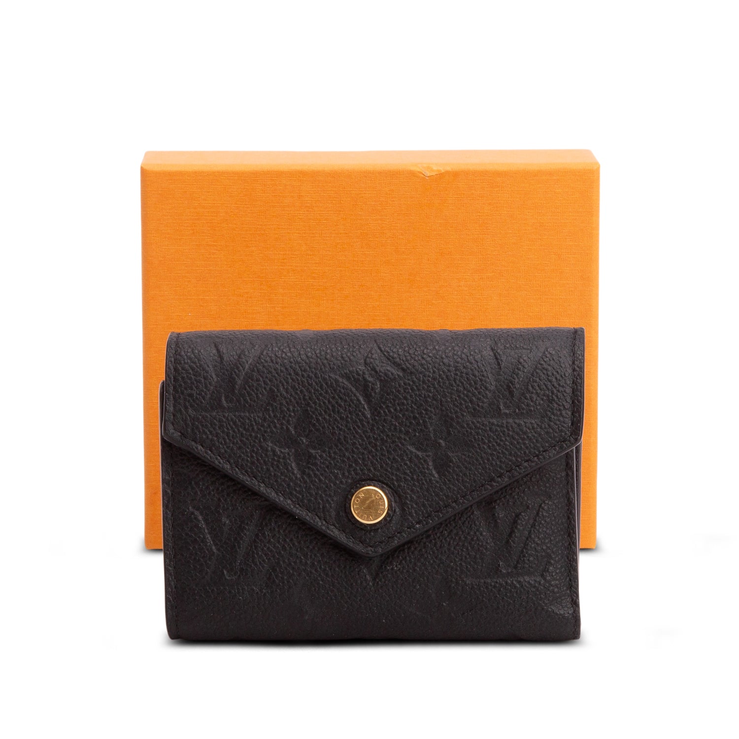 Louis Vuitton Black Monogram Empreinte Leather Victorine Wallet w/ Box