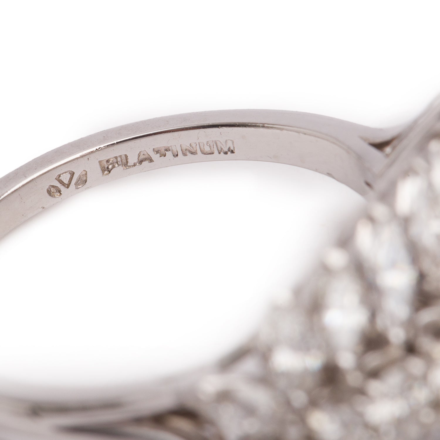 Birks Platinum Diamond Cocktail Ring, Size 6.5