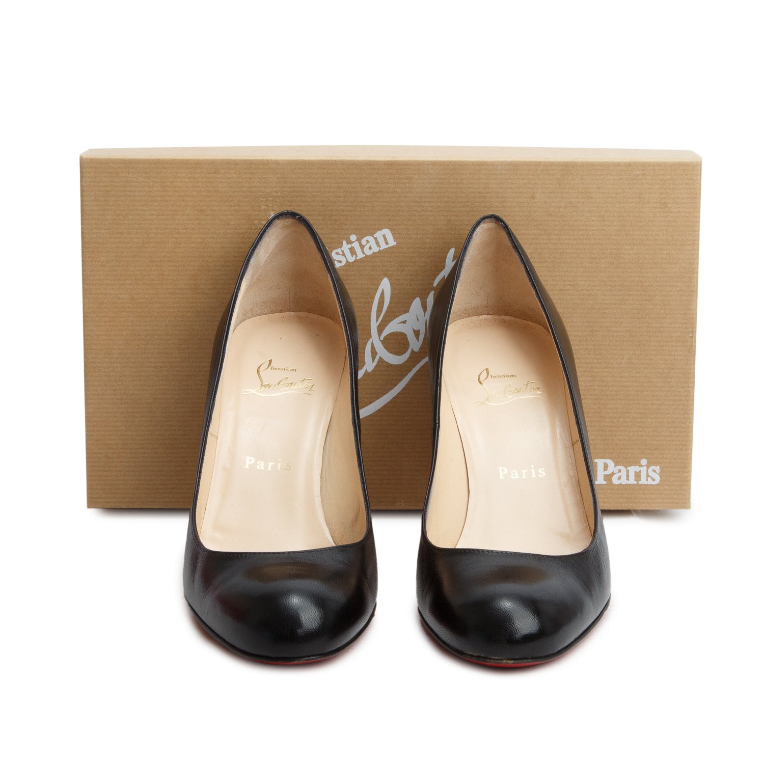 Christian Louboutin Black  Leather Simple 85 Pumps, Women's Size 38 w/ Box