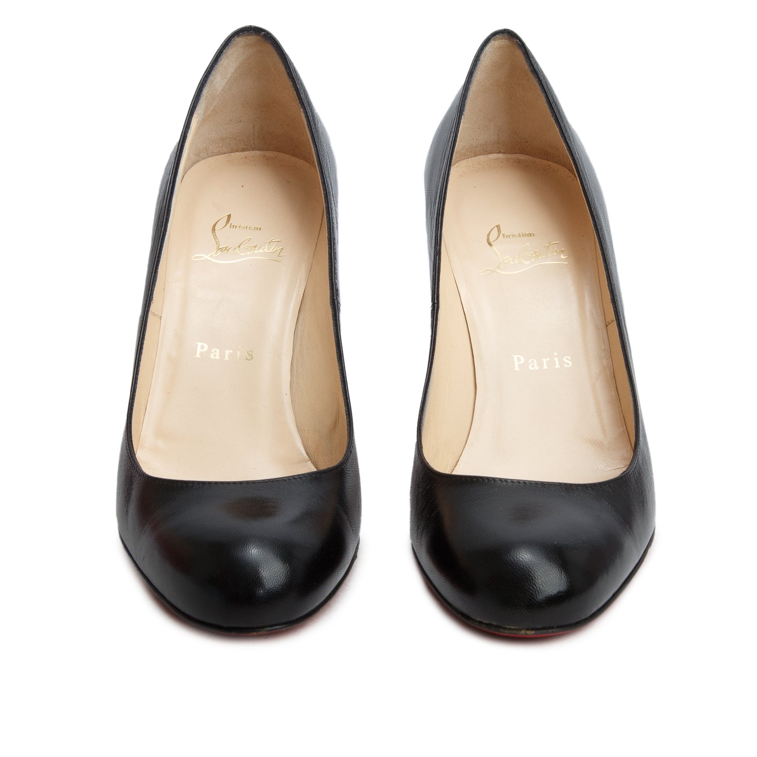 Christian Louboutin Black  Leather Simple 85 Pumps, Women's Size 38 w/ Box