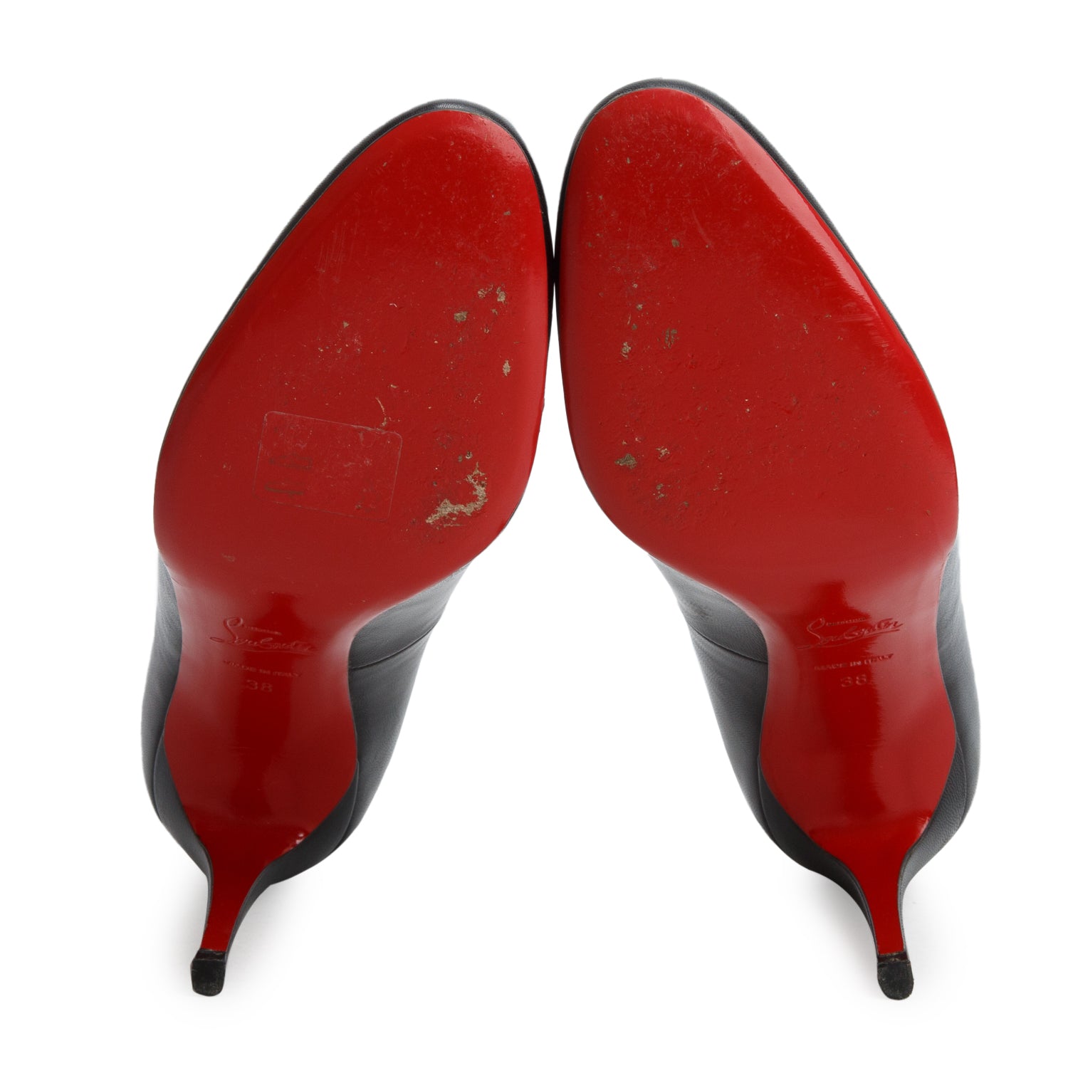 Christian Louboutin Black  Leather Simple 85 Pumps, Women's Size 38 w/ Box