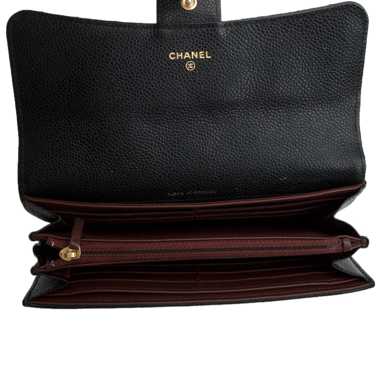 Chanel Black Caviar Leather Classic Long Flap Wallet