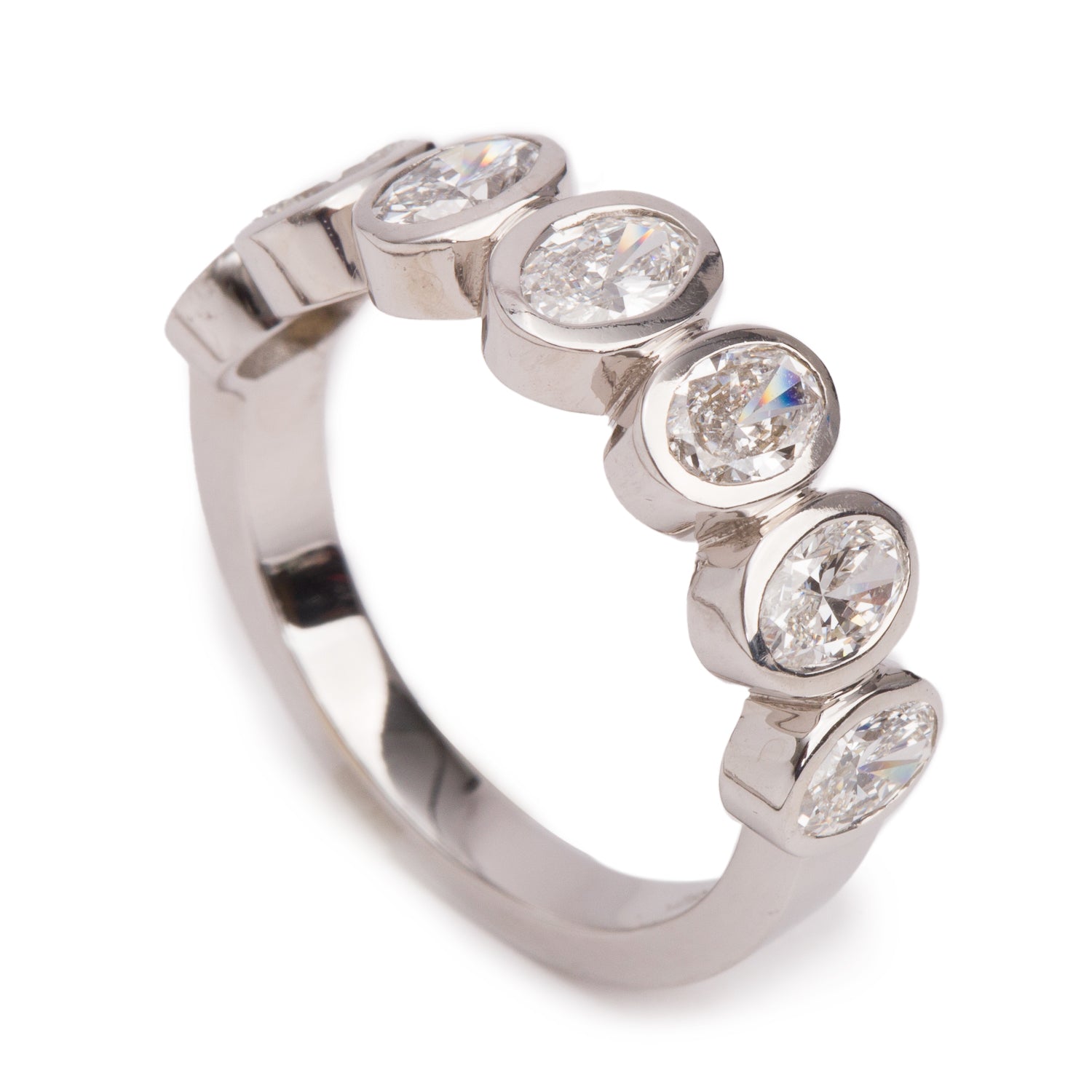 18k White Gold 1.87 tcw. Diamond Band Ring, Size 6.75