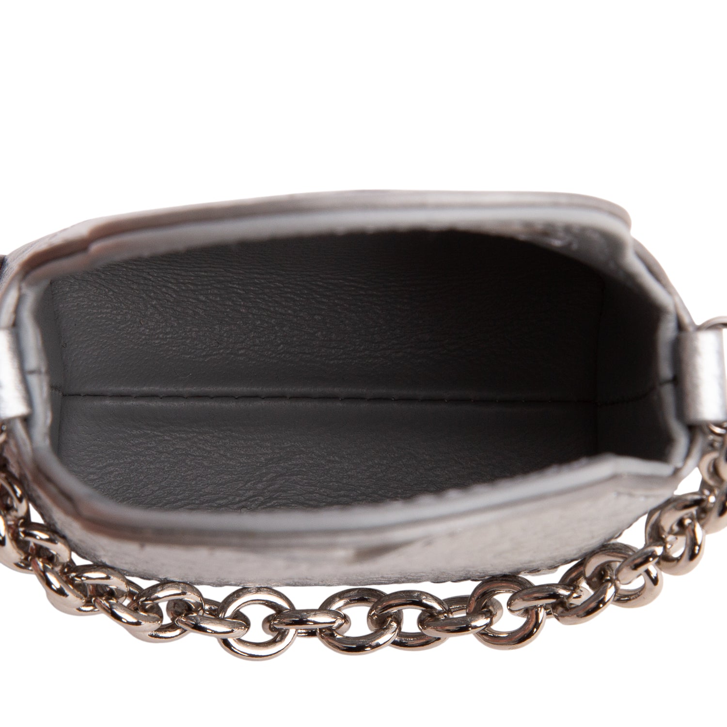 Tiffany & Co. Silver Leather Mini Charm Tote Bag