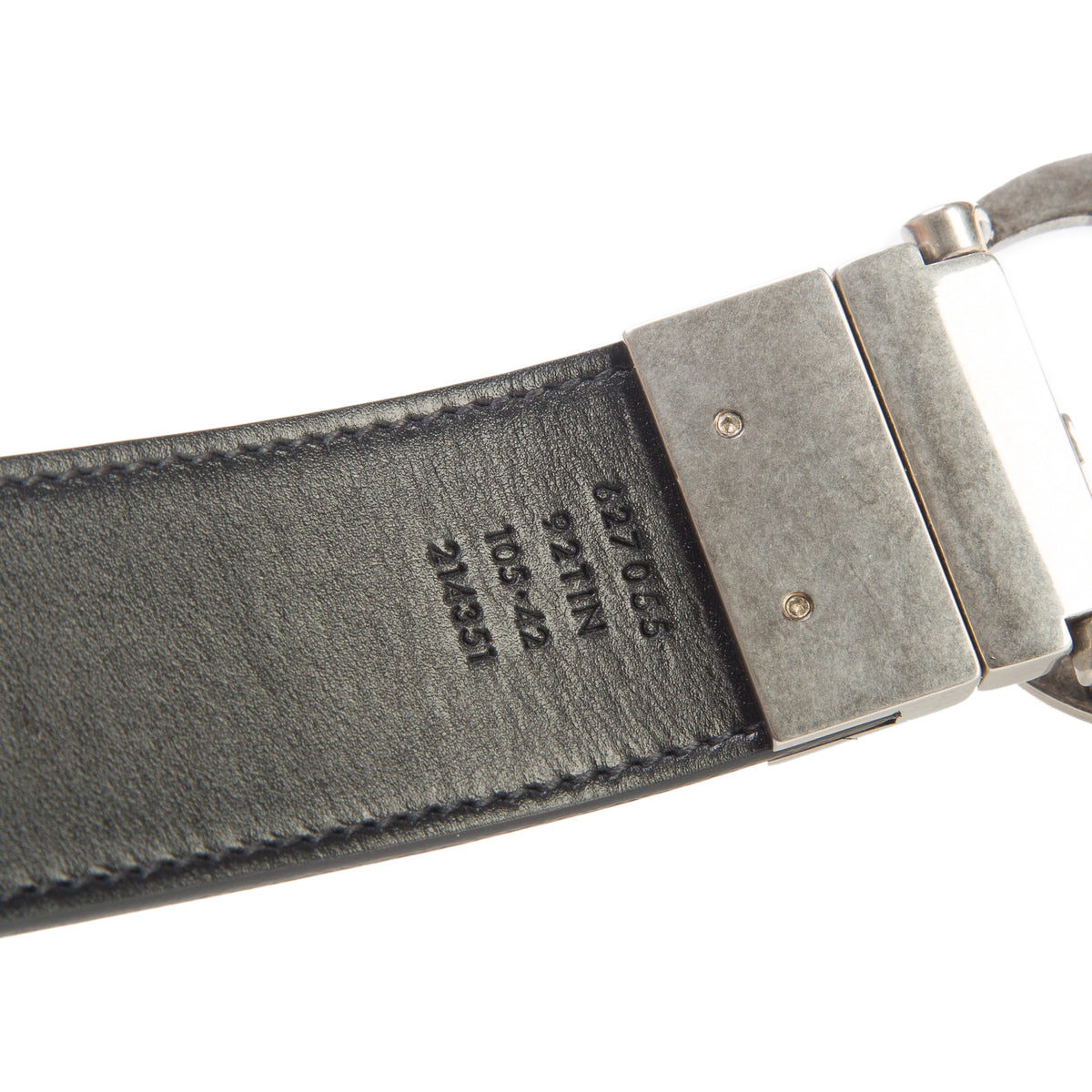 Gucci Black GG Supreme Monogram Plutone Calfskin Double G Reversible Belt 105 42 w/ Box