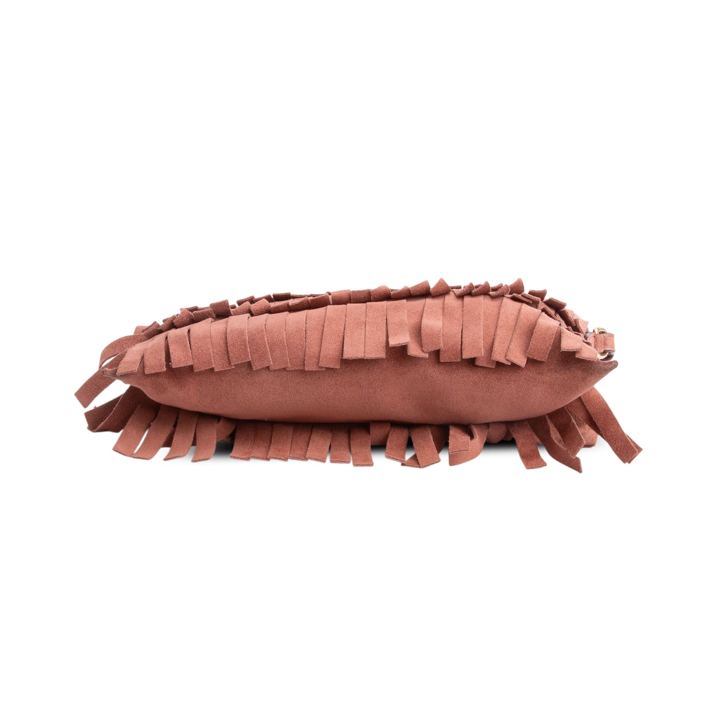 Burberry Pink Suede Peyton Fringe Crossbody Bag