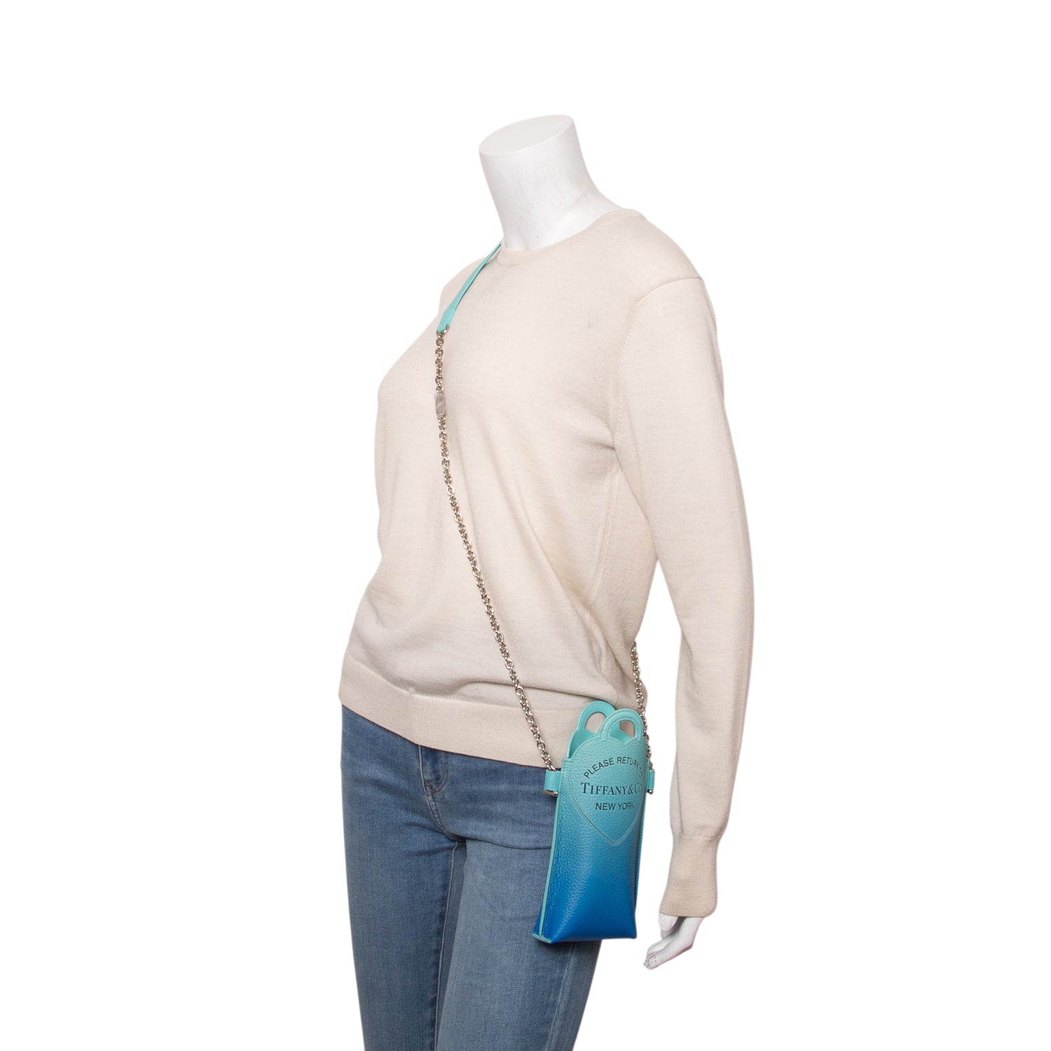 Tiffany & Co. Blue Ombre Leather Phone Holder