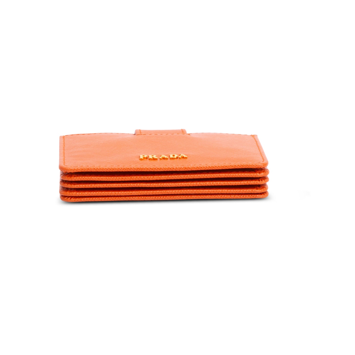 Prada Orange Saffiano Leather Accordion Card Holder w/ Box & Authenticity Card