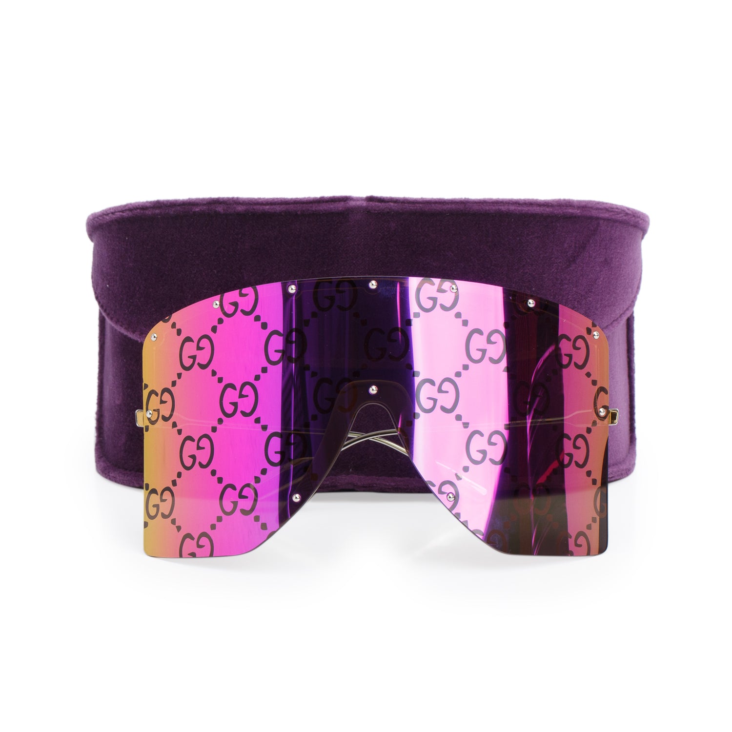 Gucci GG1244S Purple Signature Mask Sunglasses w/ Case
