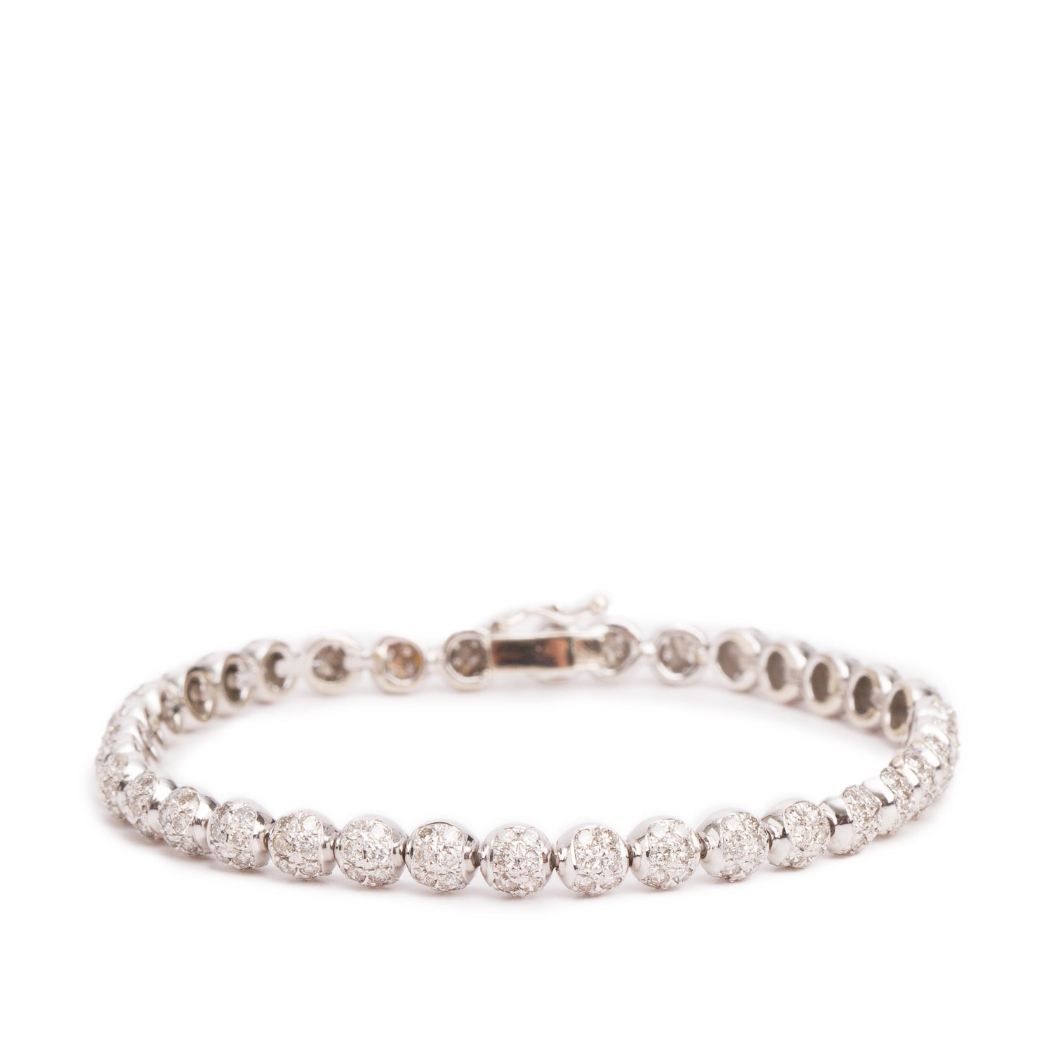 14k White Gold 3.39 tcw. Pave Diamond Link Bracelet