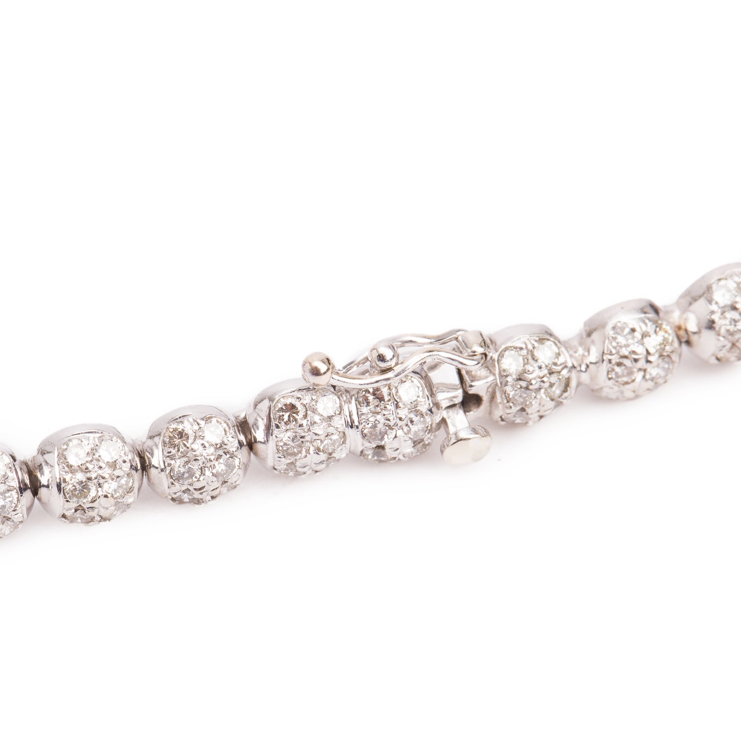14k White Gold 3.39 tcw. Pave Diamond Link Bracelet
