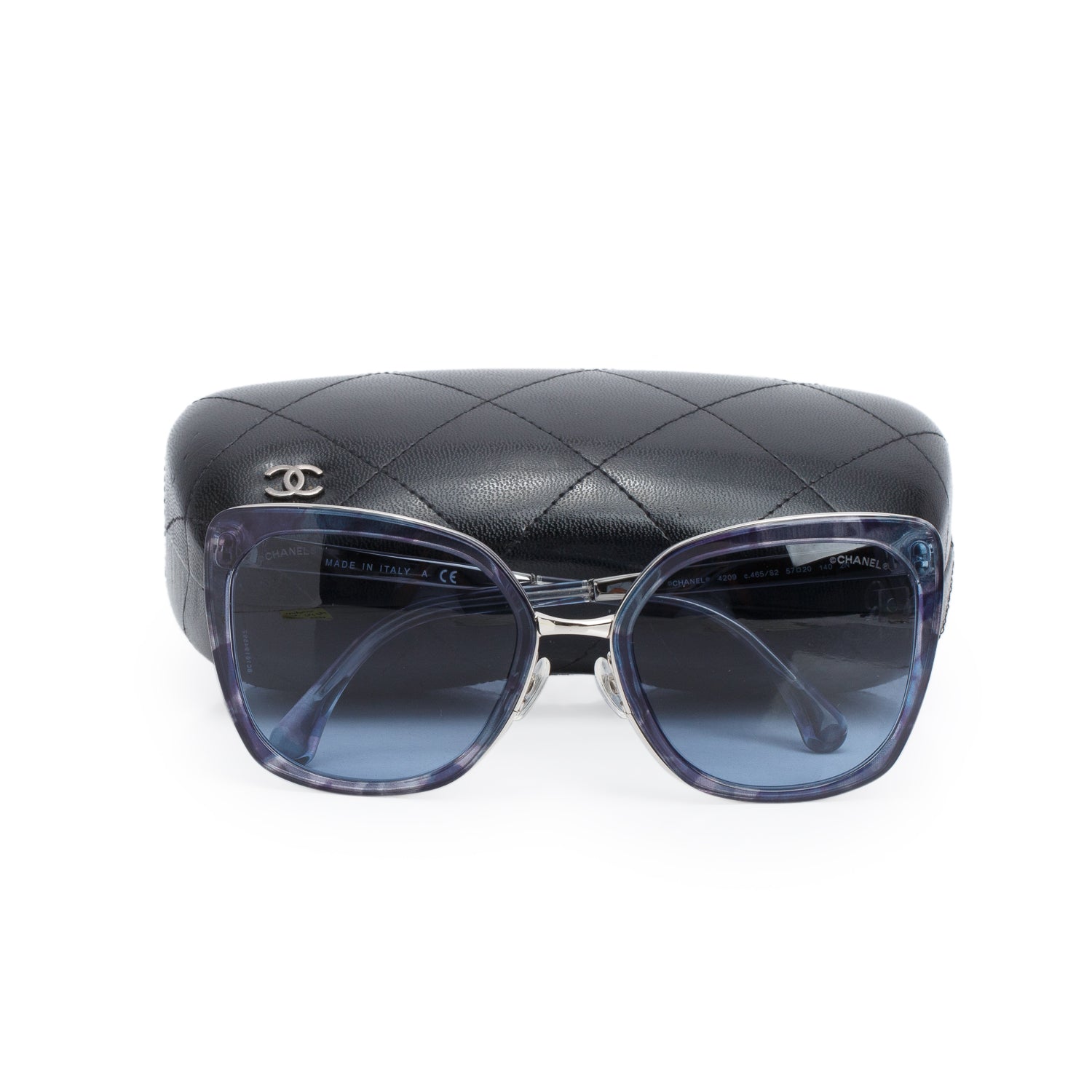 Chanel 4209 Grey Print Cat Eye Sunglasses w/ Case