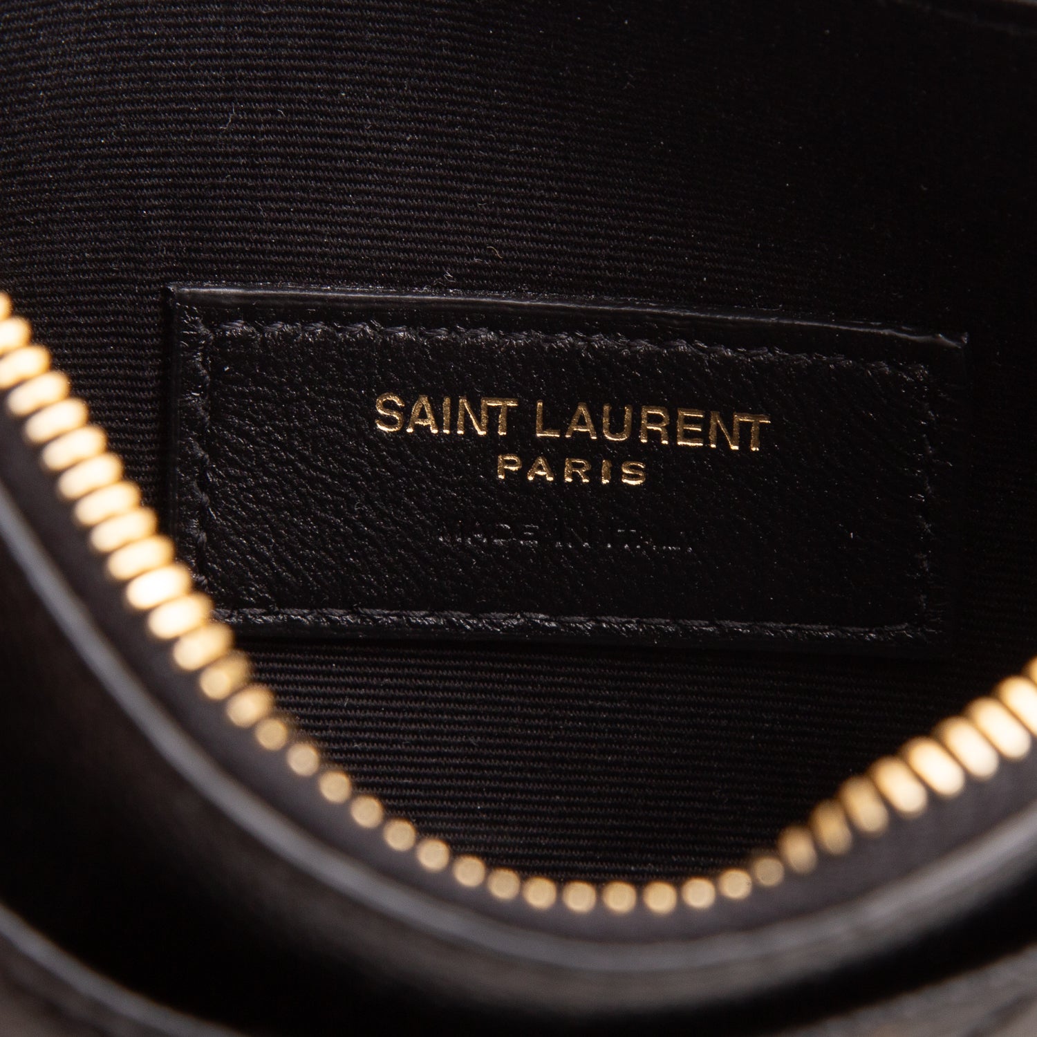 Saint Laurent 2022 Black Grain De Poudre Embossed Leather Cassandre Matelasse Zipped Pouch
