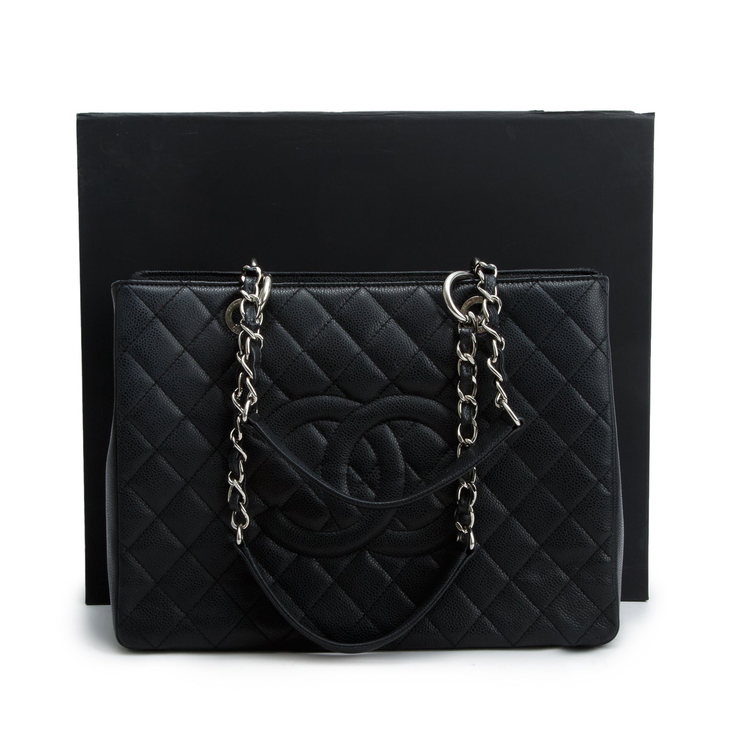 Chanel Black Caviar Leather Grand Shopping Tote (GST) w/ Box & Authenticity Card
