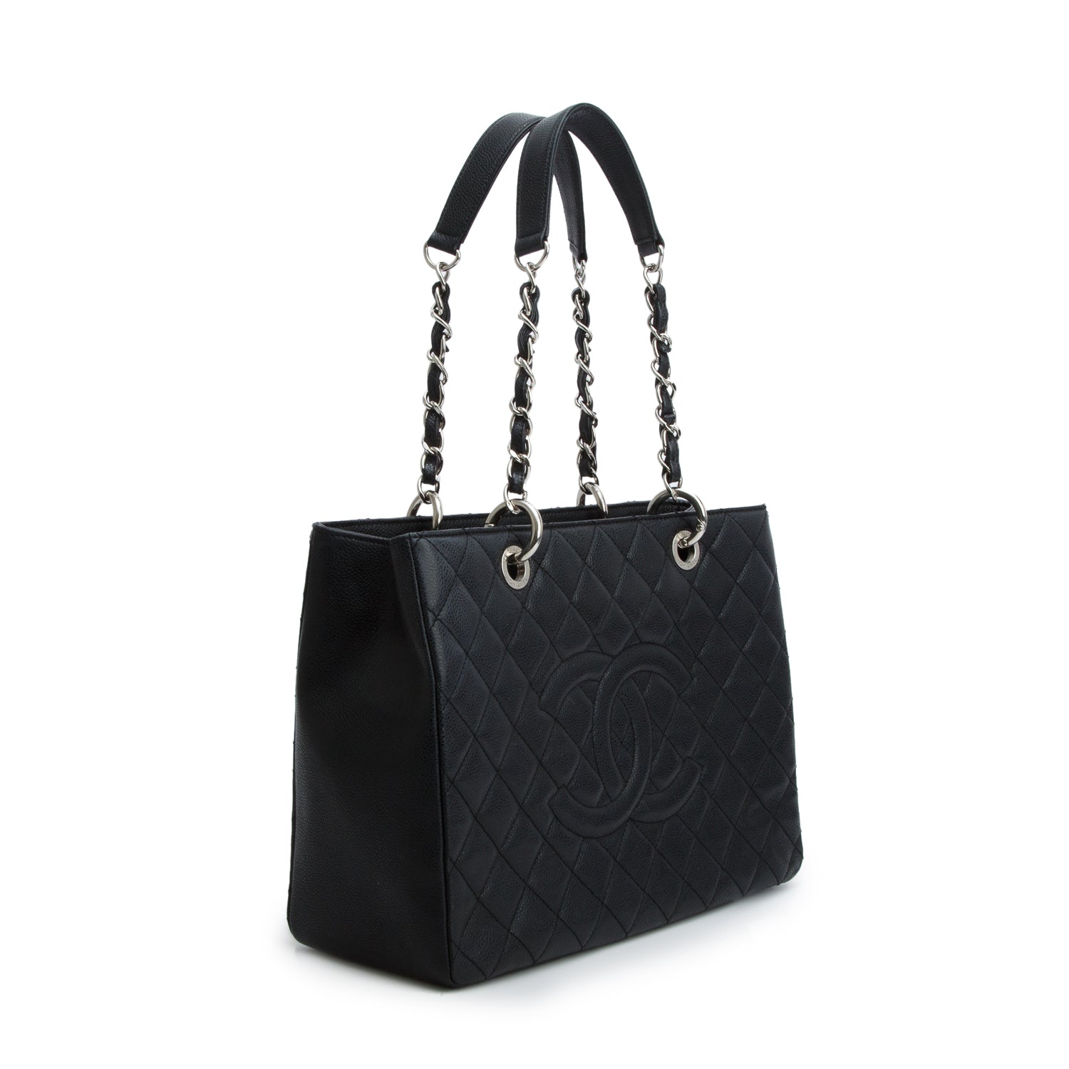 Chanel Black Caviar Leather Grand Shopping Tote (GST) w/ Box & Authenticity Card