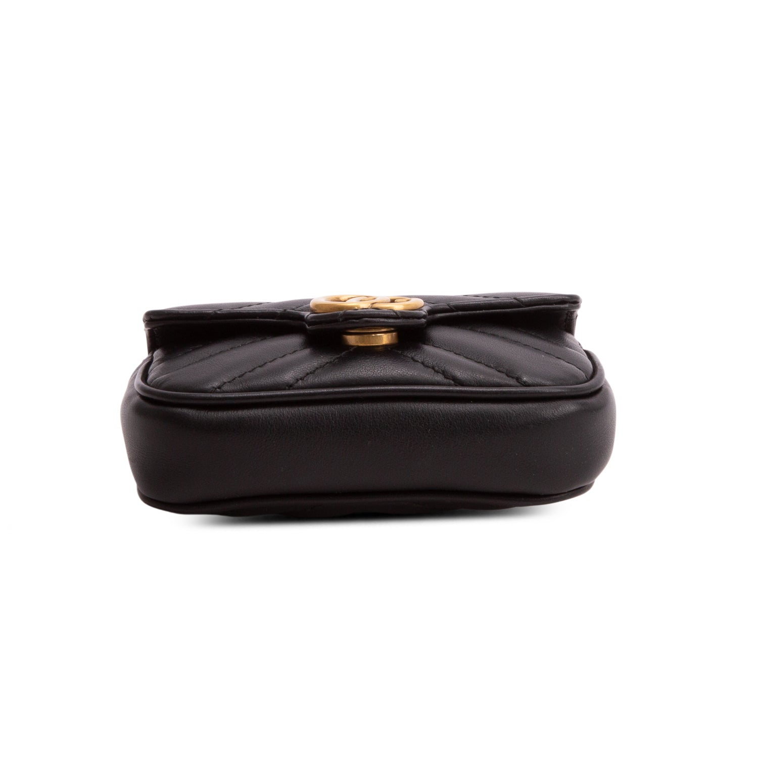 Gucci Black Calfskin Matelasse Marmont Coin Purse on Chain