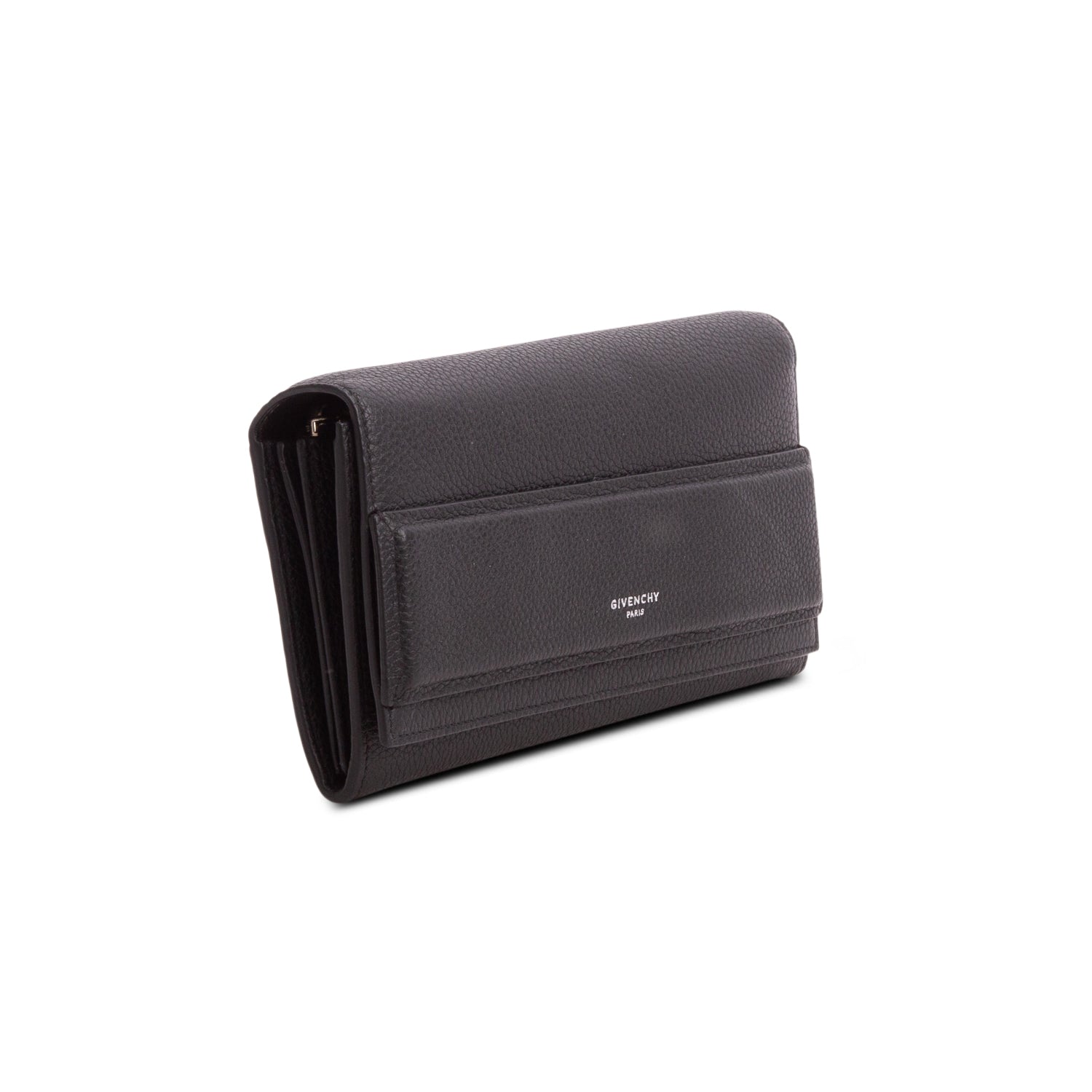 Givenchy Black Calfskin Horizon Leather Continental Wallet