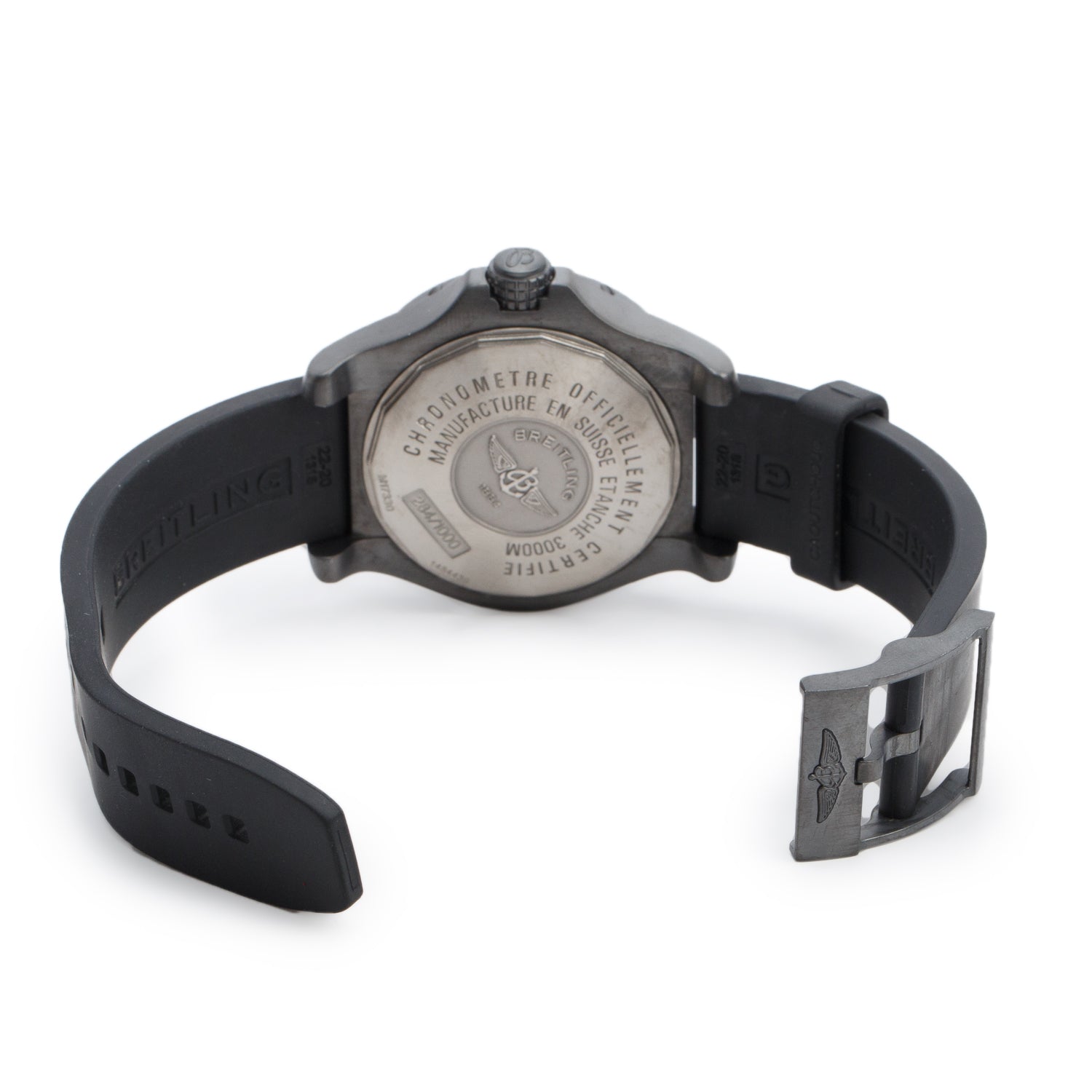 Breitling Limited Edtion Black Stainless Steel Avenger Seawolf 45 MM Automatic Watch Black & Yellow Dial M17330