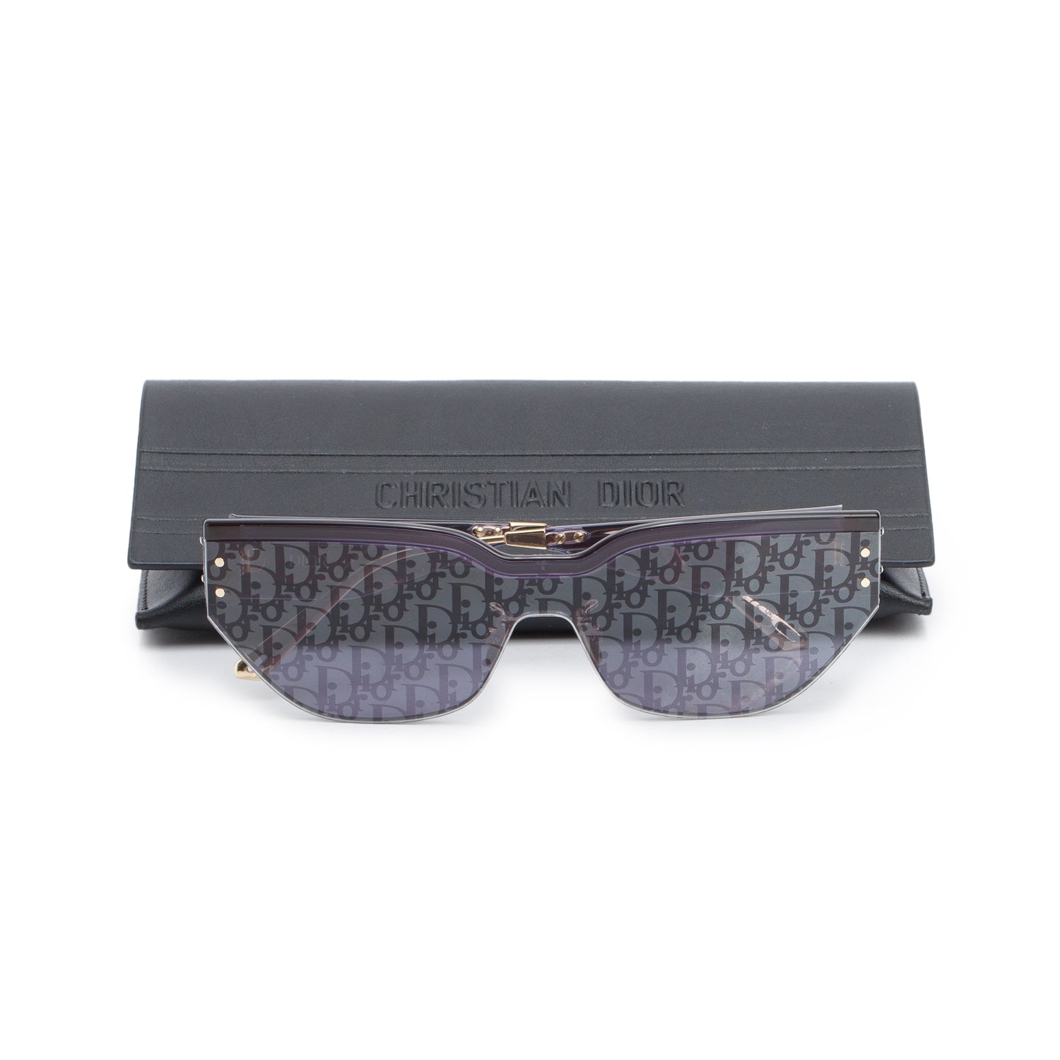 Christian Dior Black Oblique DiorClub M3U Cat-Eye Sunglasses w/ Case