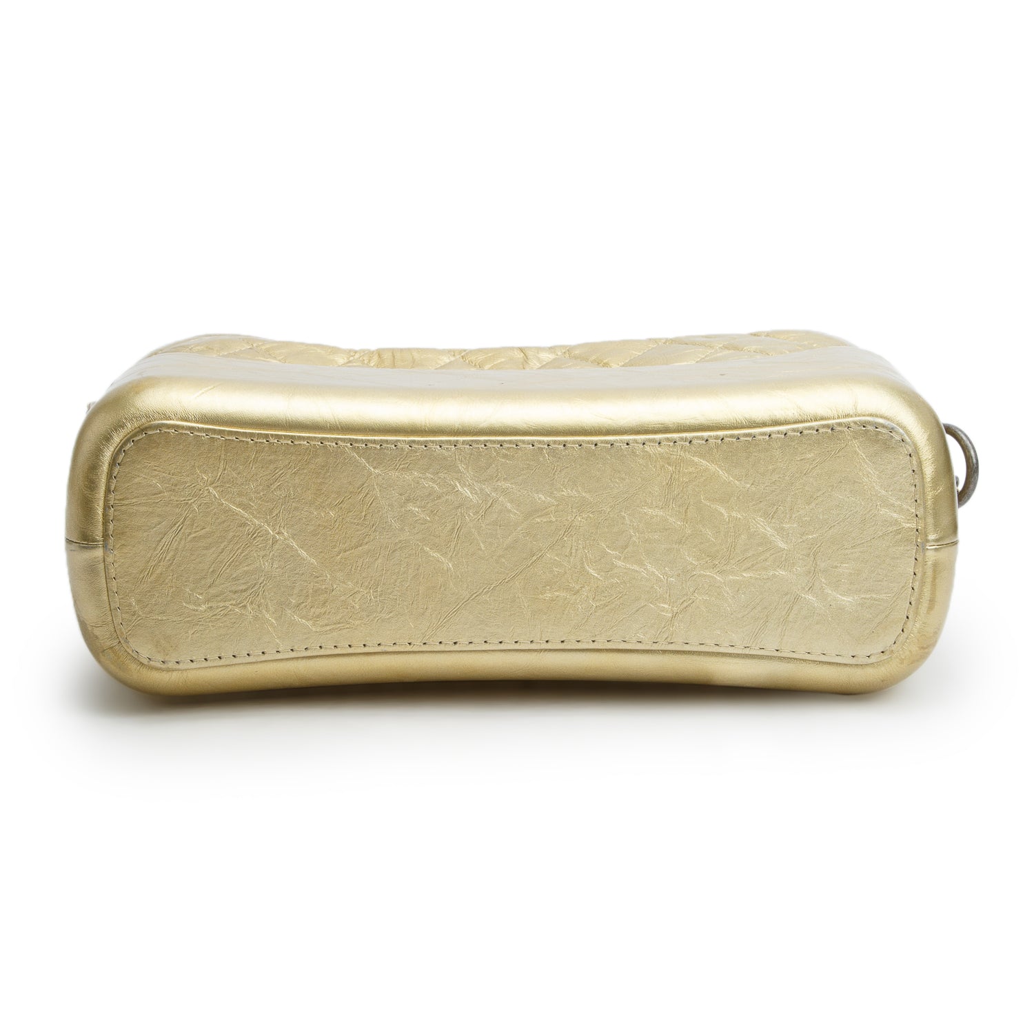 Chanel Gold Metallic Aged Calfskin Quilted Medium Gabrielle Hobo w/ Box
