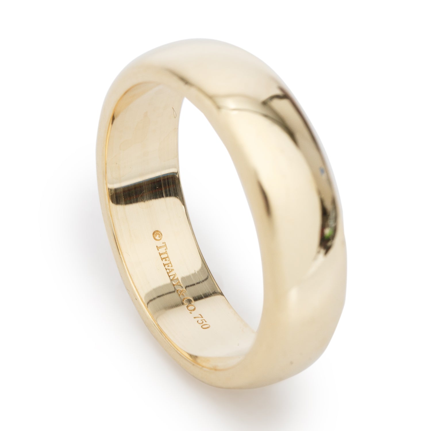 Tiffany & Co. 18k Yellow Gold Forever 6 MM Wedding Band Ring, Size 8.75