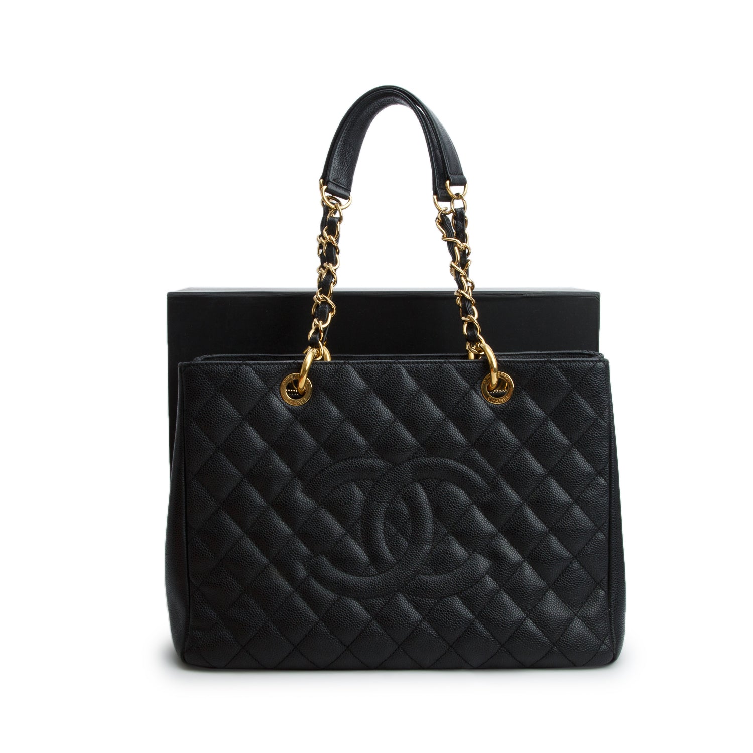 Chanel Black Caviar Leather Grand Shopping Tote (GST) w/ Box & Authenticity Card