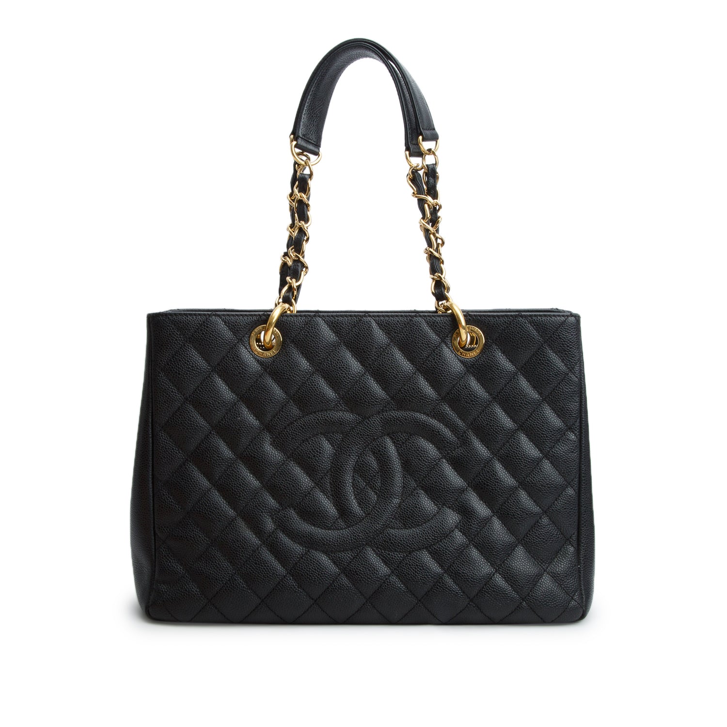 Chanel Black Caviar Leather Grand Shopping Tote (GST) w/ Box & Authenticity Card