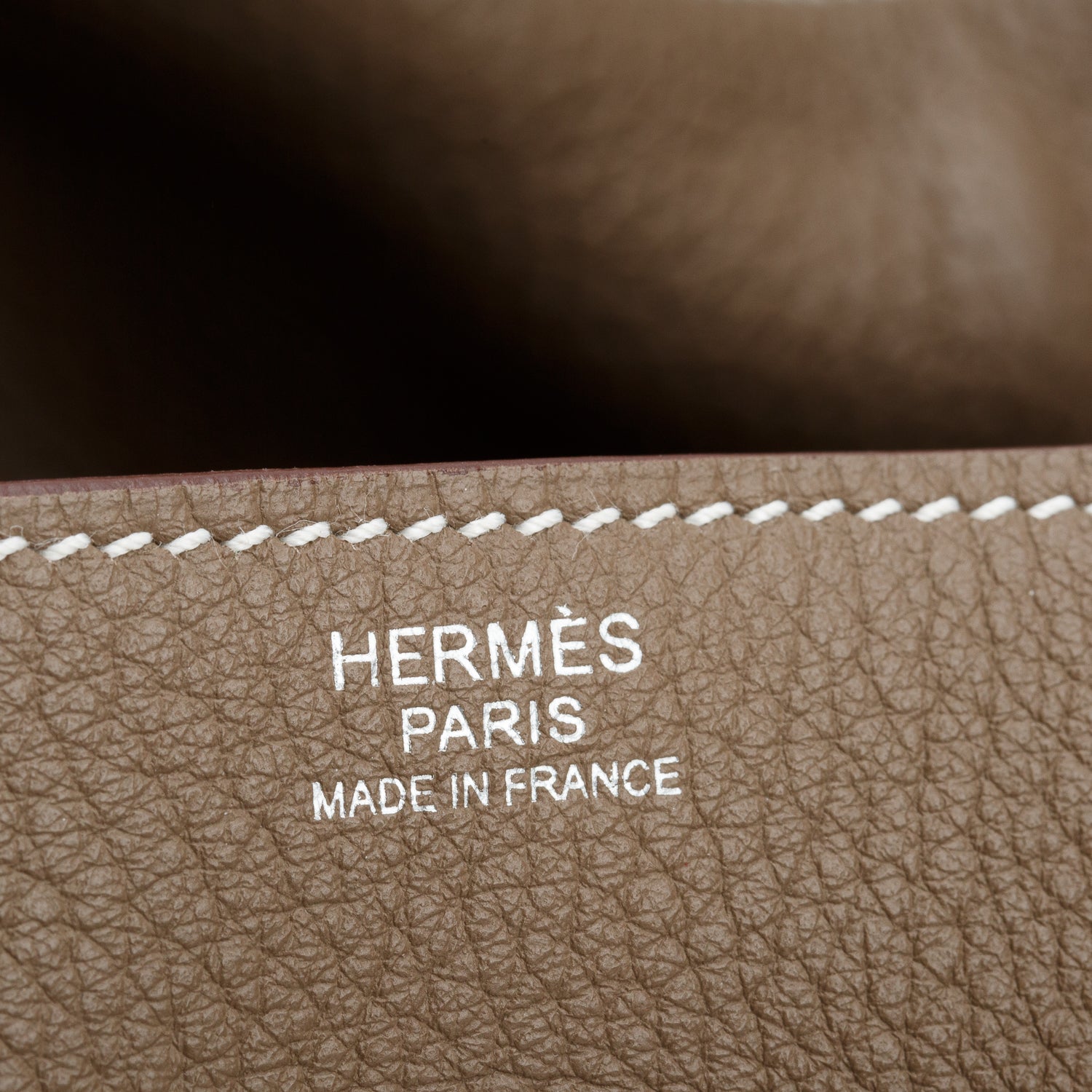 Hermes Etoupe Taurillon Clemence Leather Lindy 30 w/ Box