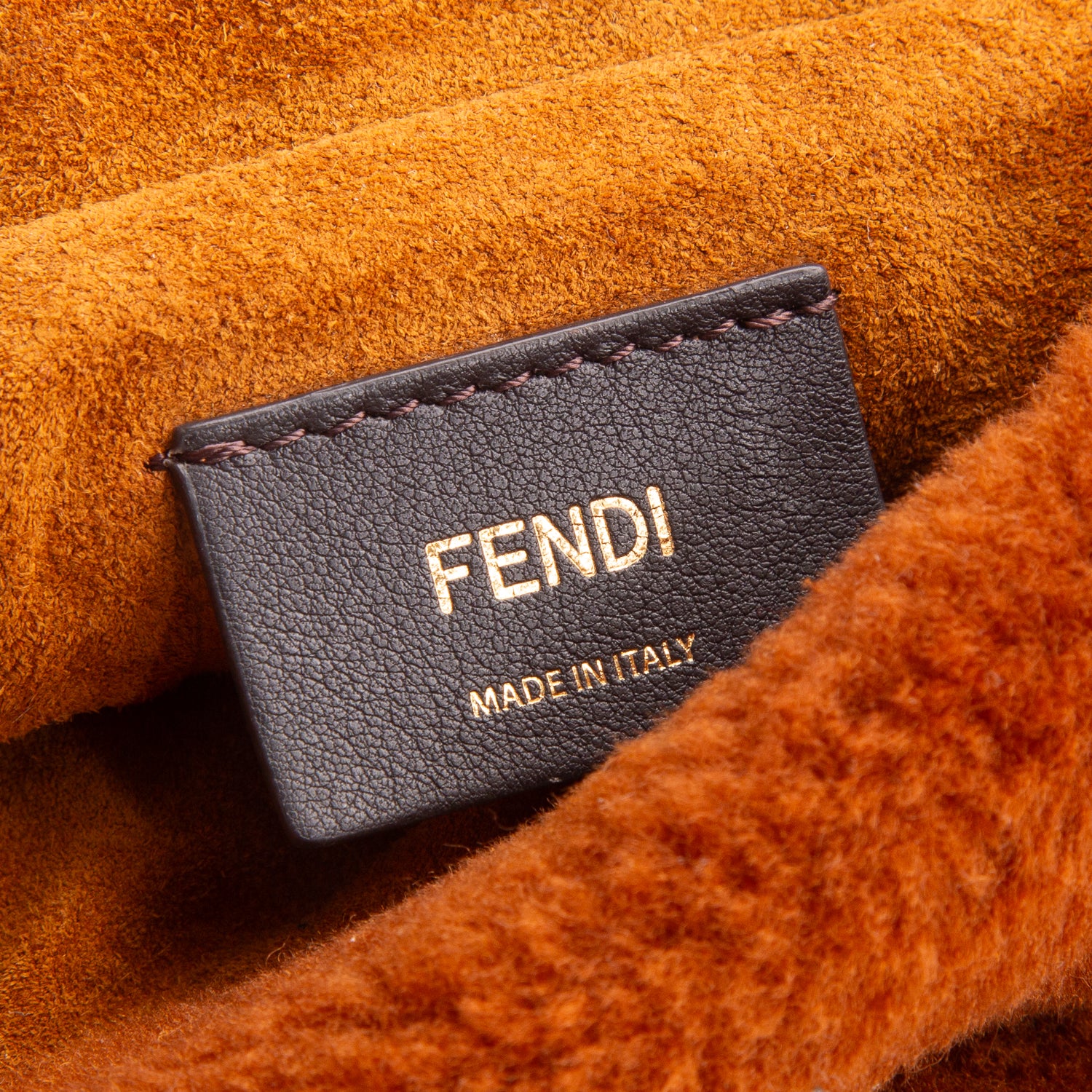 Fendi 2025 Brown Shearling Small Mama Baguette w/ Box, Receipt & Straps