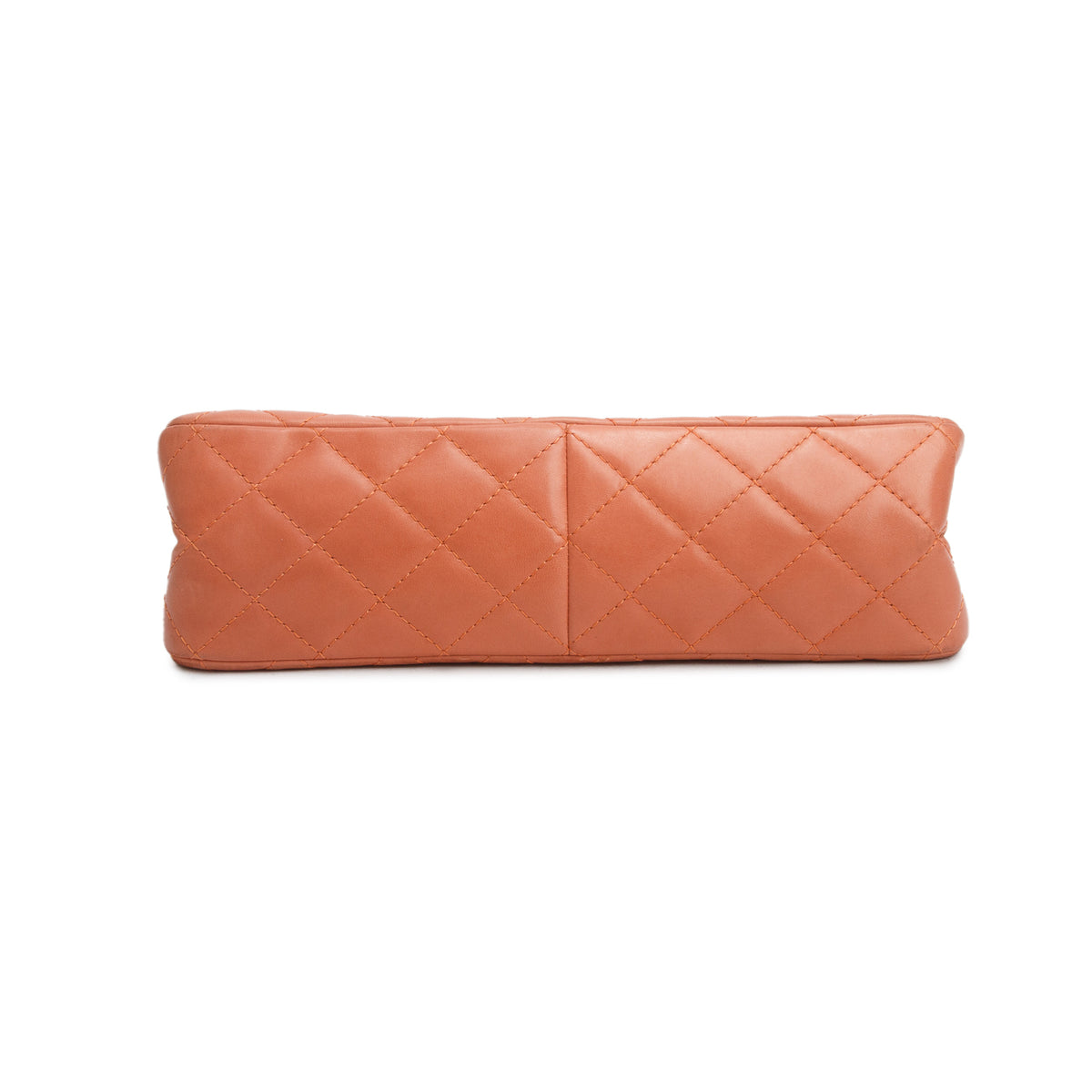 Chanel Peach Quilted Calfskin Leather 2.55 Reissue 227 Double Flap Bag w/ Authenticity Card