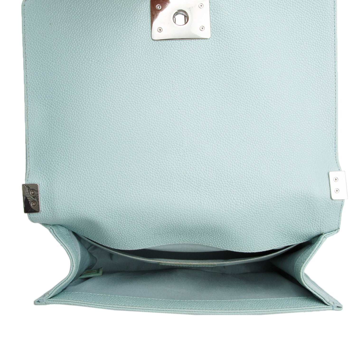 Chanel Turquoise Caviar Chevron Quilted Medium Boy Bag w/ Authenticity Card
