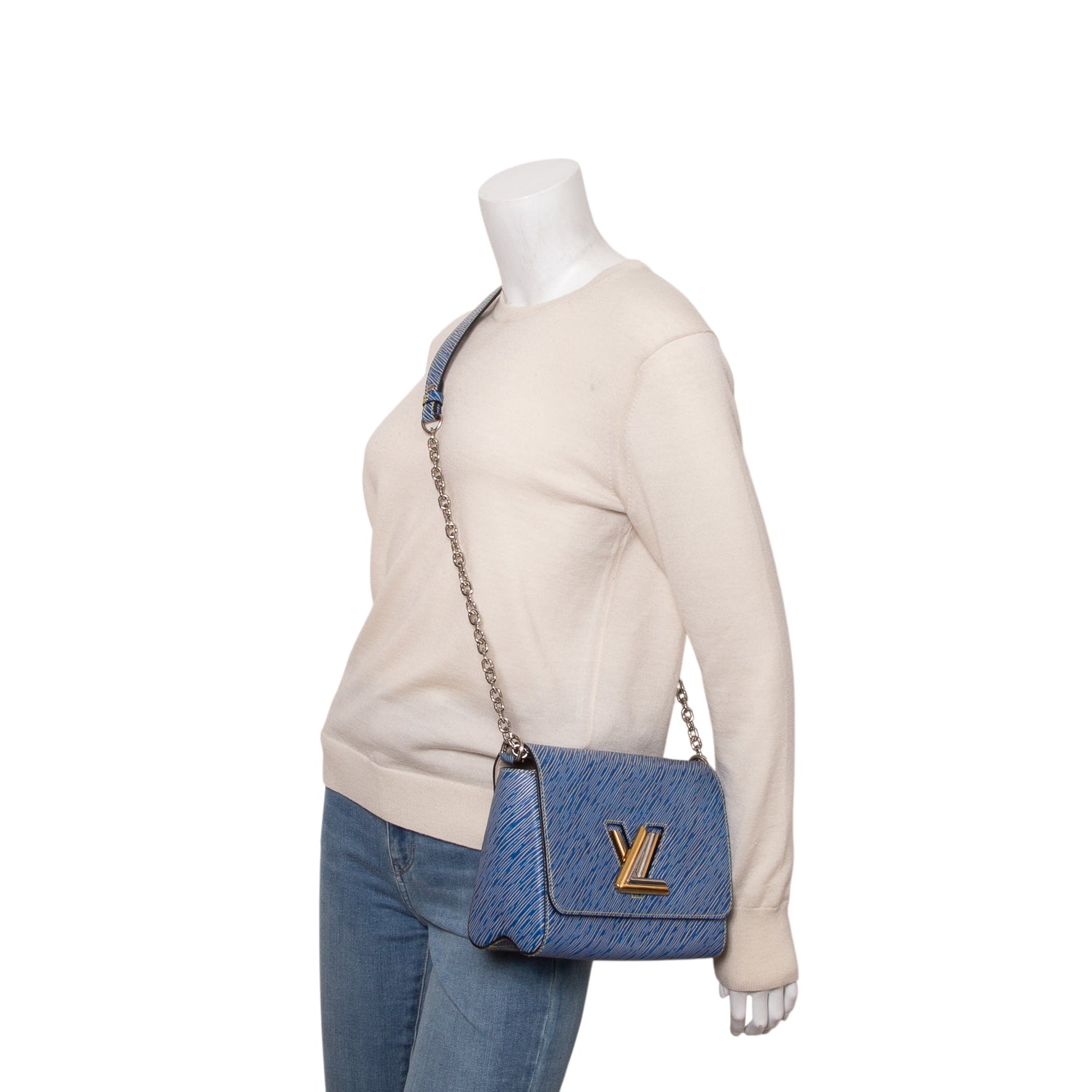 Louis Vuitton Blue Epi Leather Twist MM w/ Box