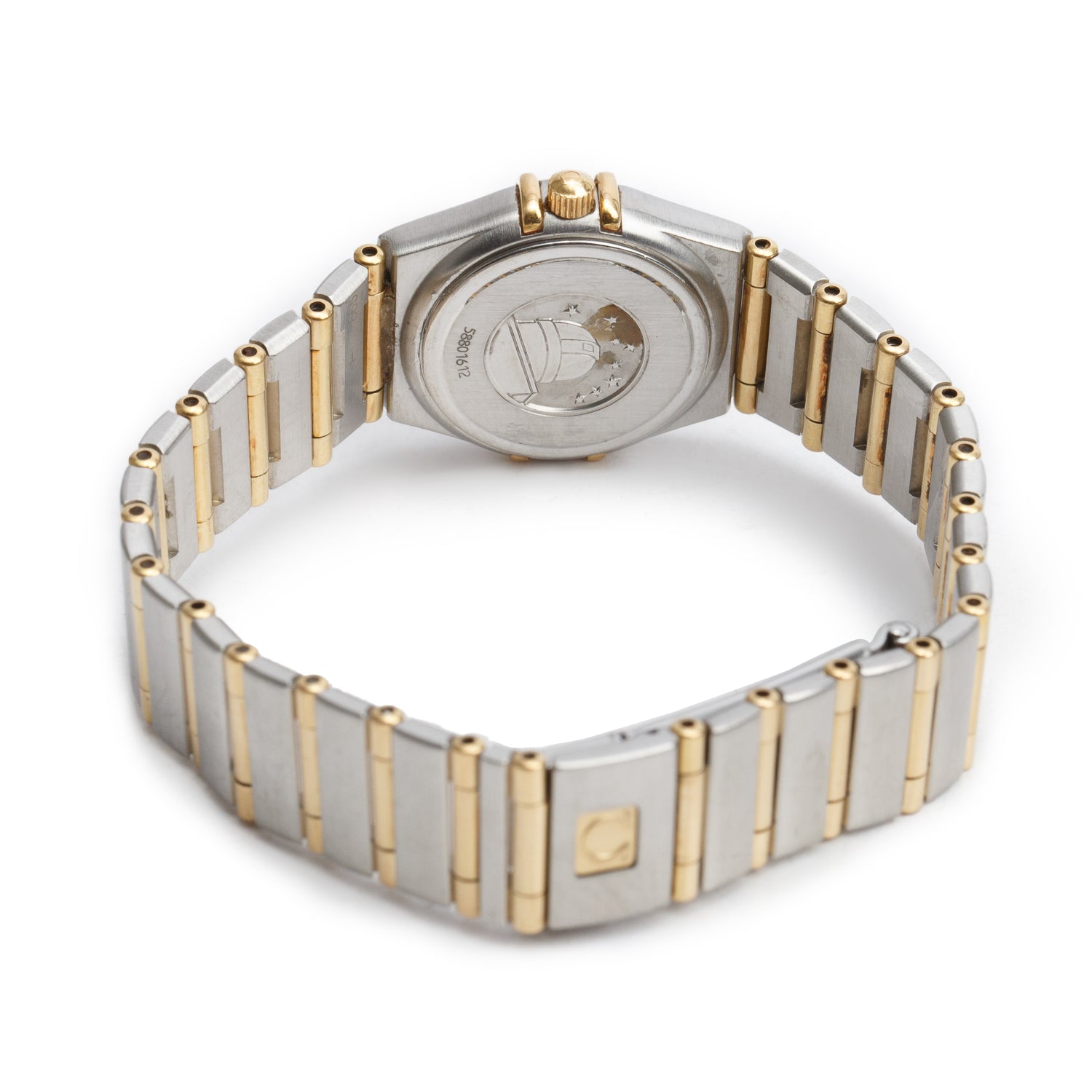 Omega Stainless Steel & 18k Yellow Gold Constellation 22.5 MM Quartz Watch Mother of Pearl Dial
