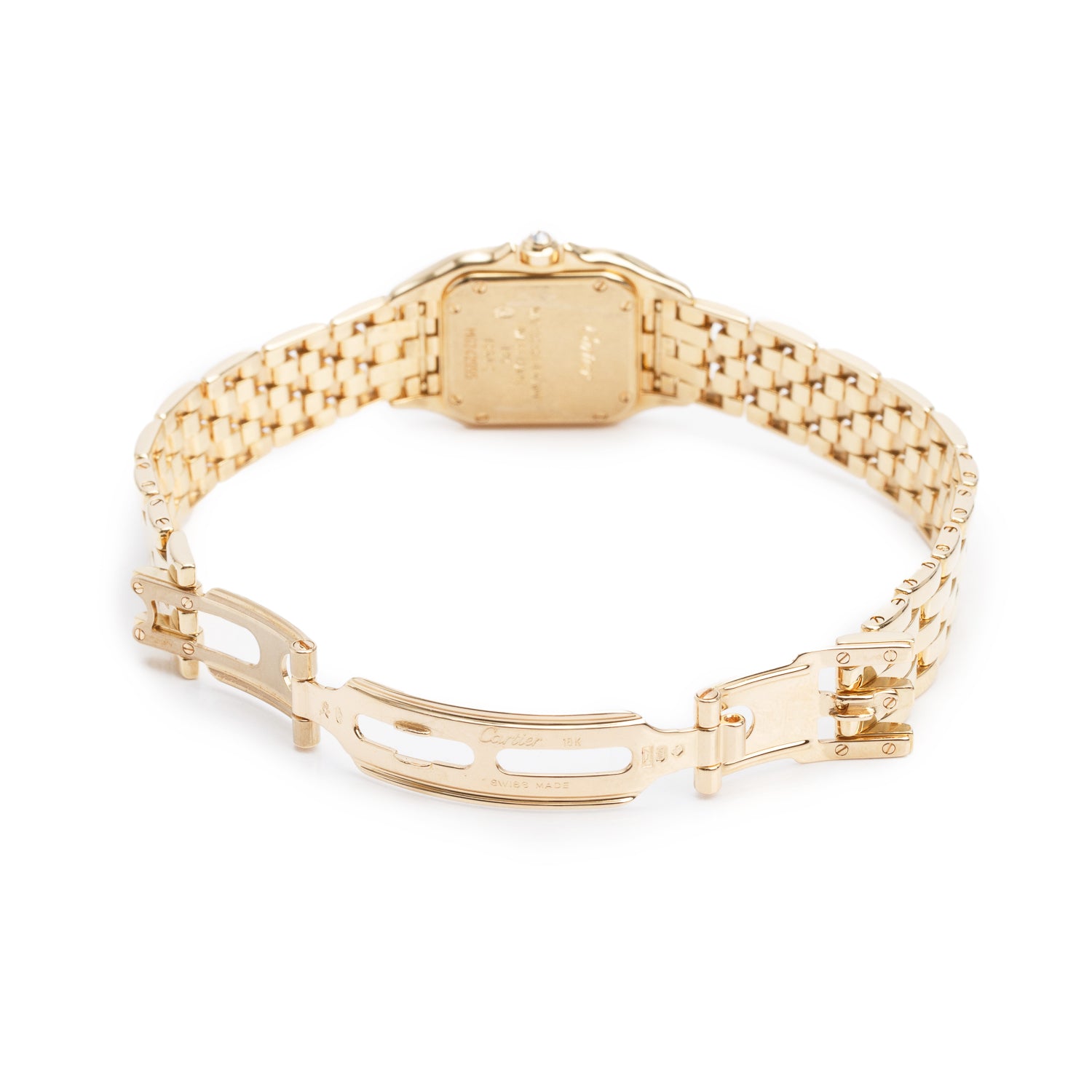 Cartier 18k Yellow Gold Diamond Bezel Panthere de Cartier Watch Diamond Dial, Small Model 12802