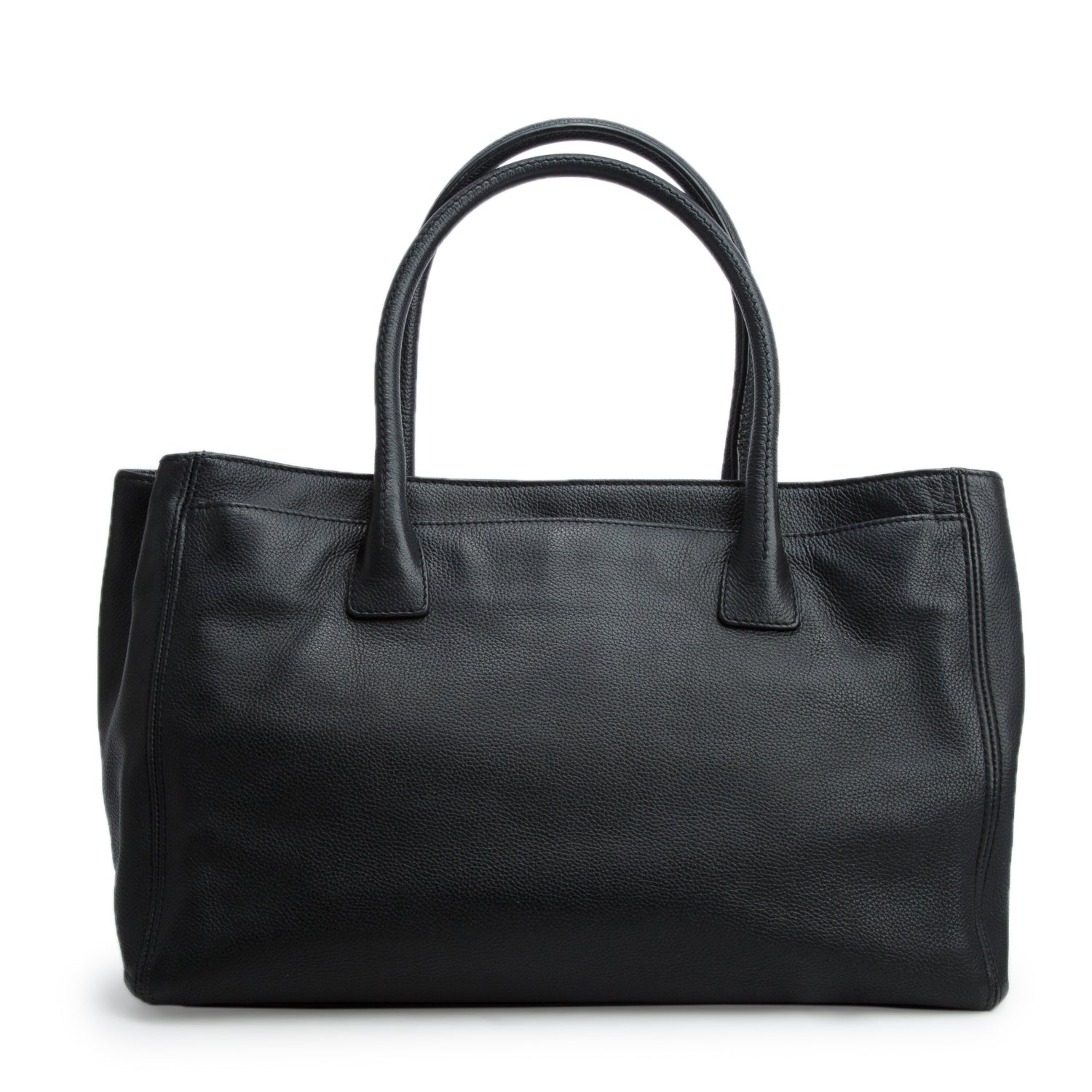 Chanel Black Caviar Mademoiselle Lock Cerf Executive Shopper Tote w/ Pouch