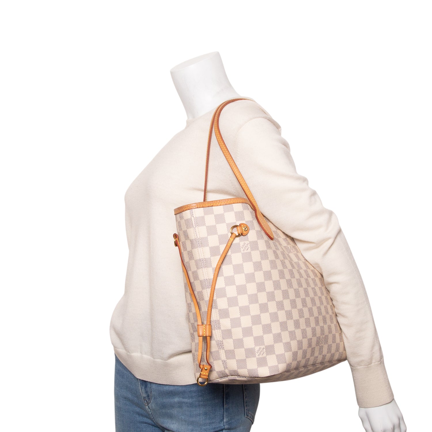 Louis Vuitton Damier Azur Neverfull MM w/ Pouch