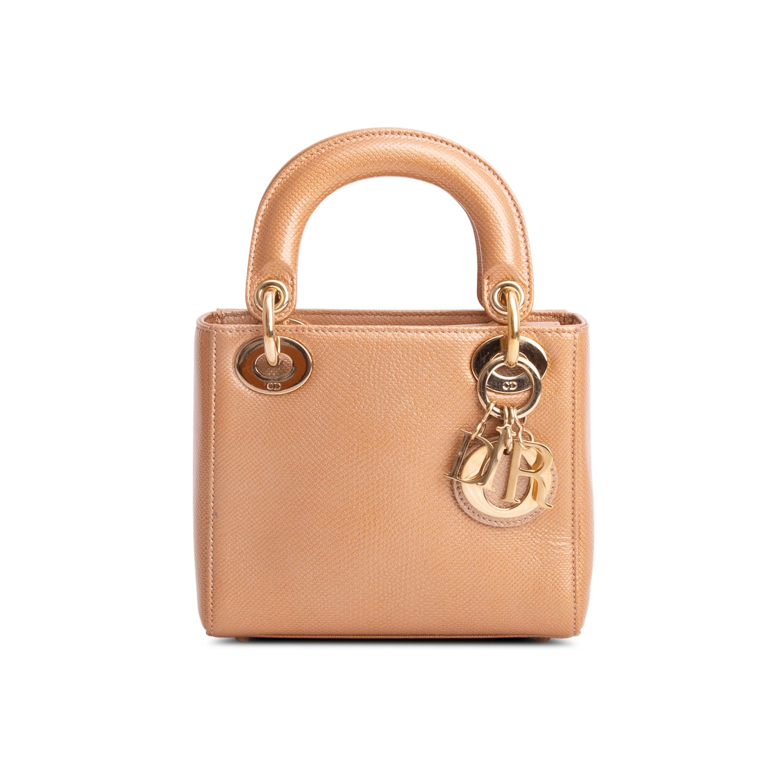 Christian Dior Orange Lizard Mini Lady Dior Bag w/ Strap