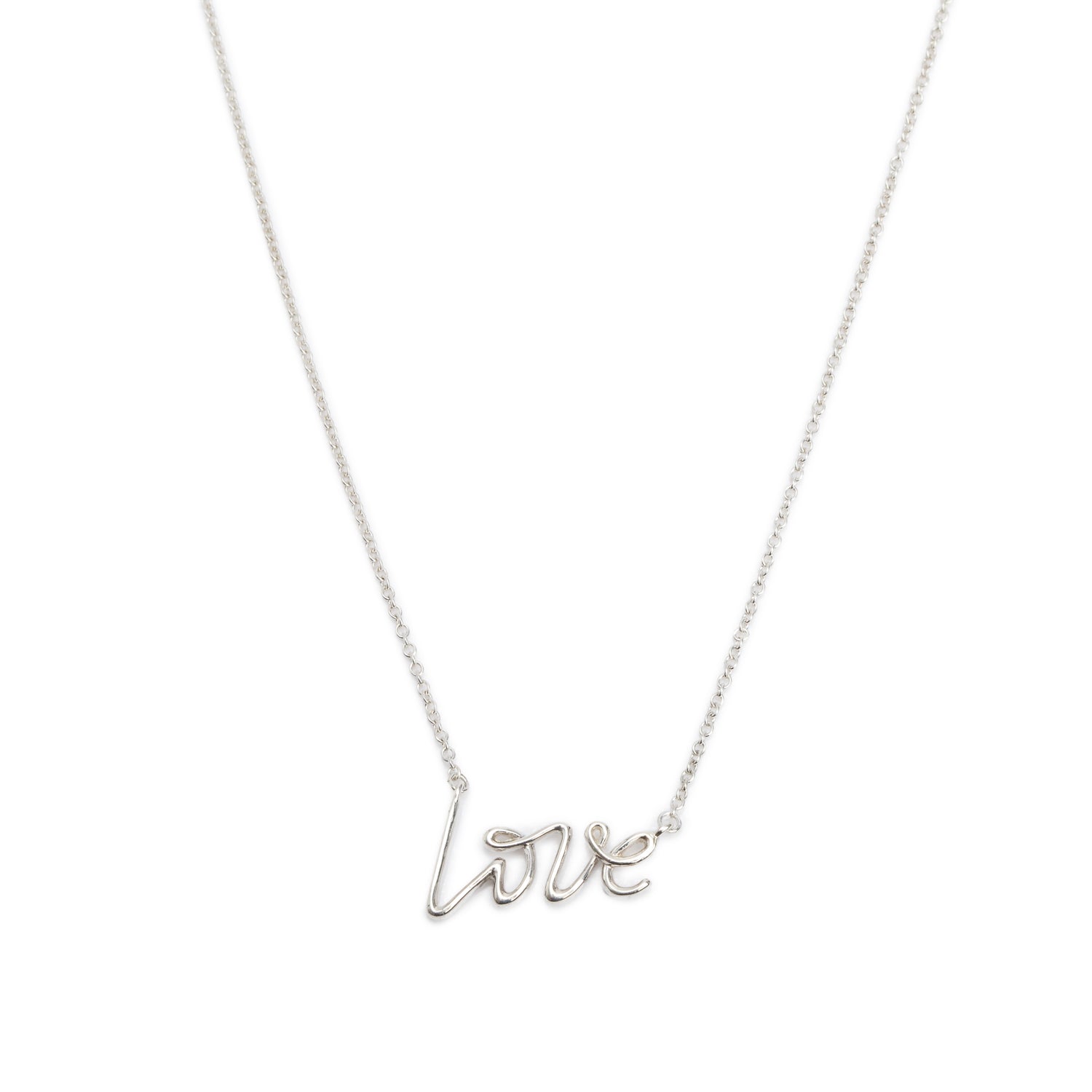Tiffany & Co. Paloma Picasso Sterling Silver Graffiti Love Pendant Necklace, Size Small