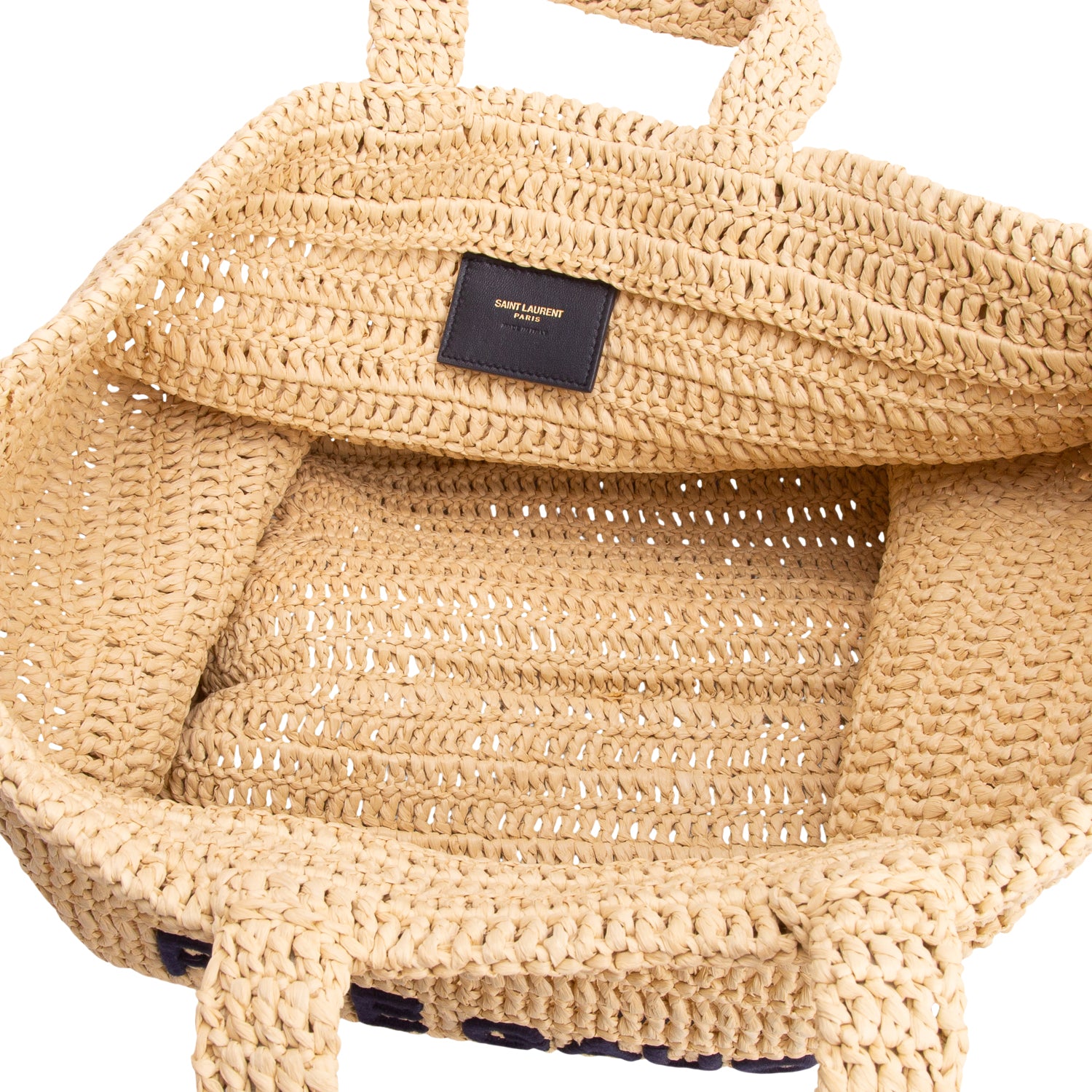 Saint Laurent 2023 Raffia Rive Gauche Tote Bag