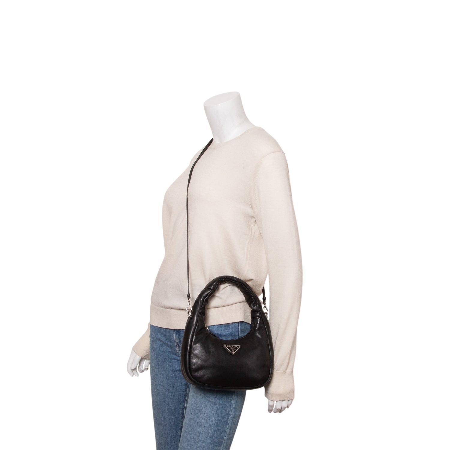 Prada Black Nappa Soft Padded Mini Bag w/ Strap